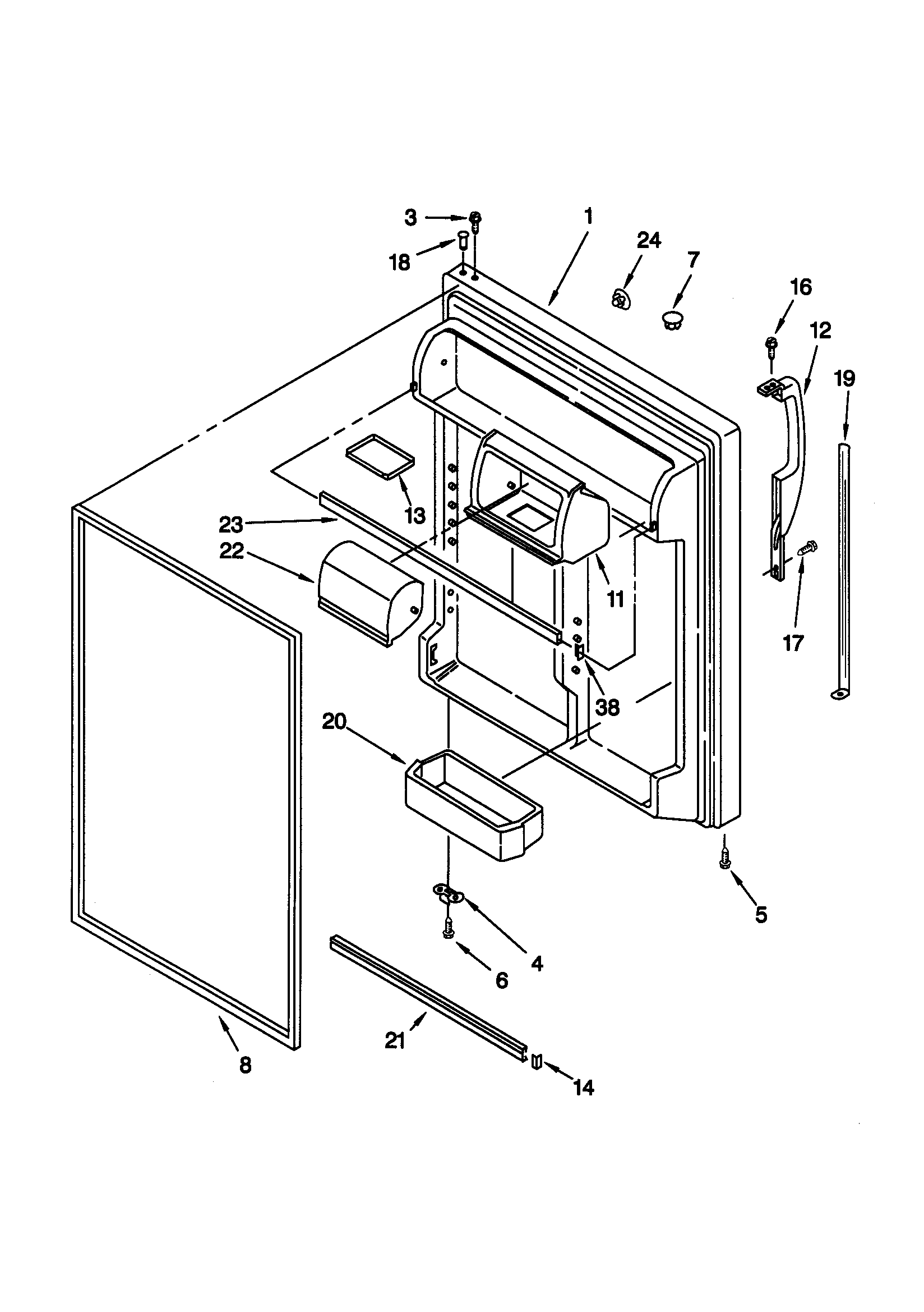 Kenmore 10660967990 refrigerator door diagram