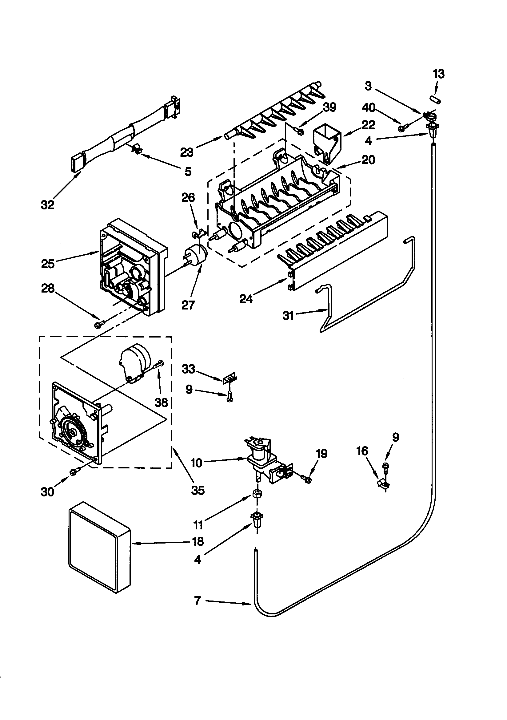 Kenmore 10660967990 ice maker diagram