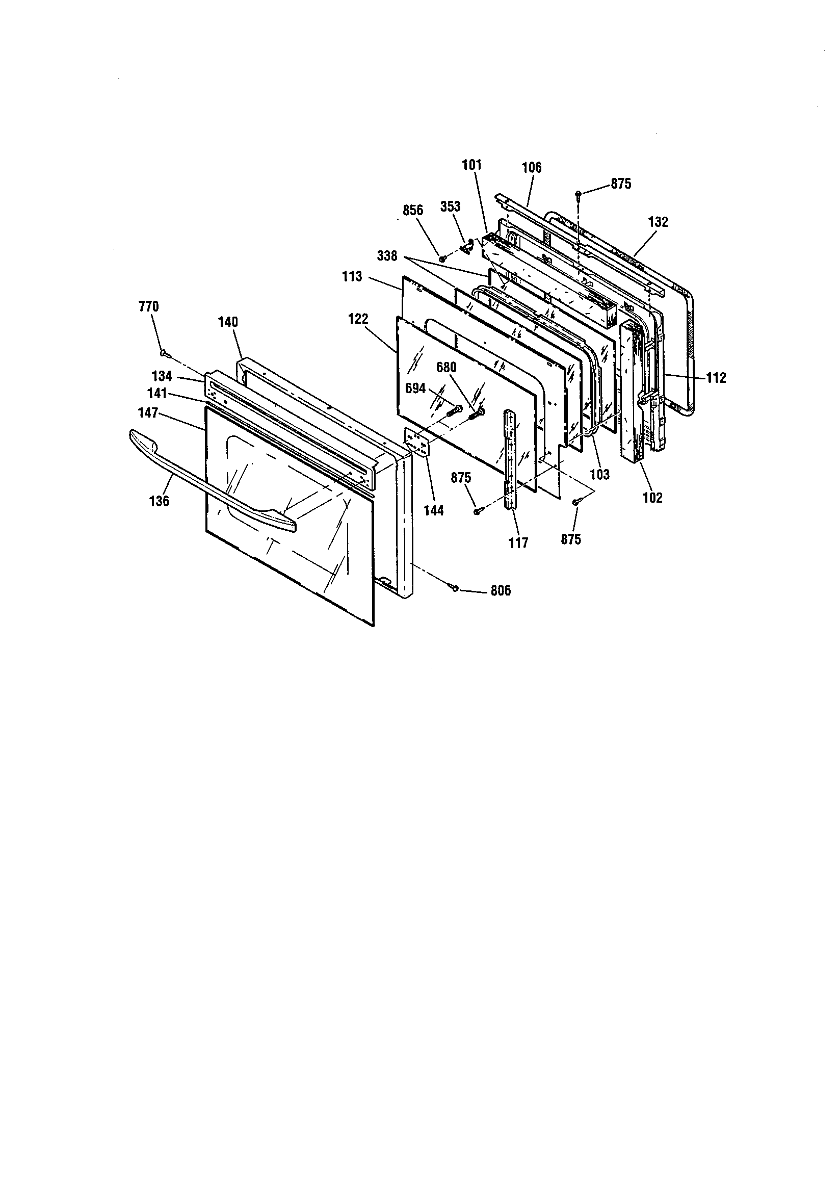 Kenmore Elite 91149003990 door diagram