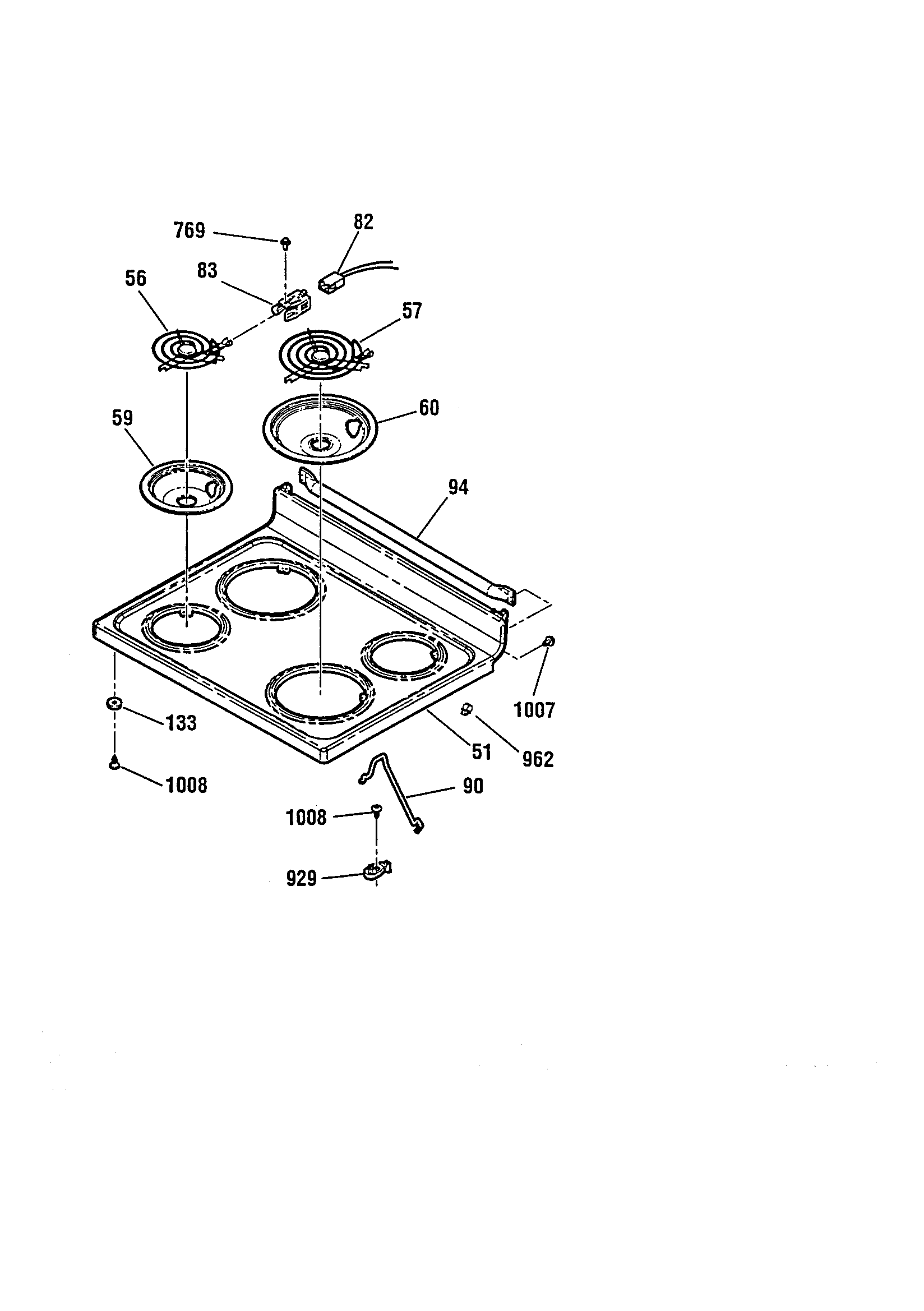 Kenmore 91193401990 maintop diagram