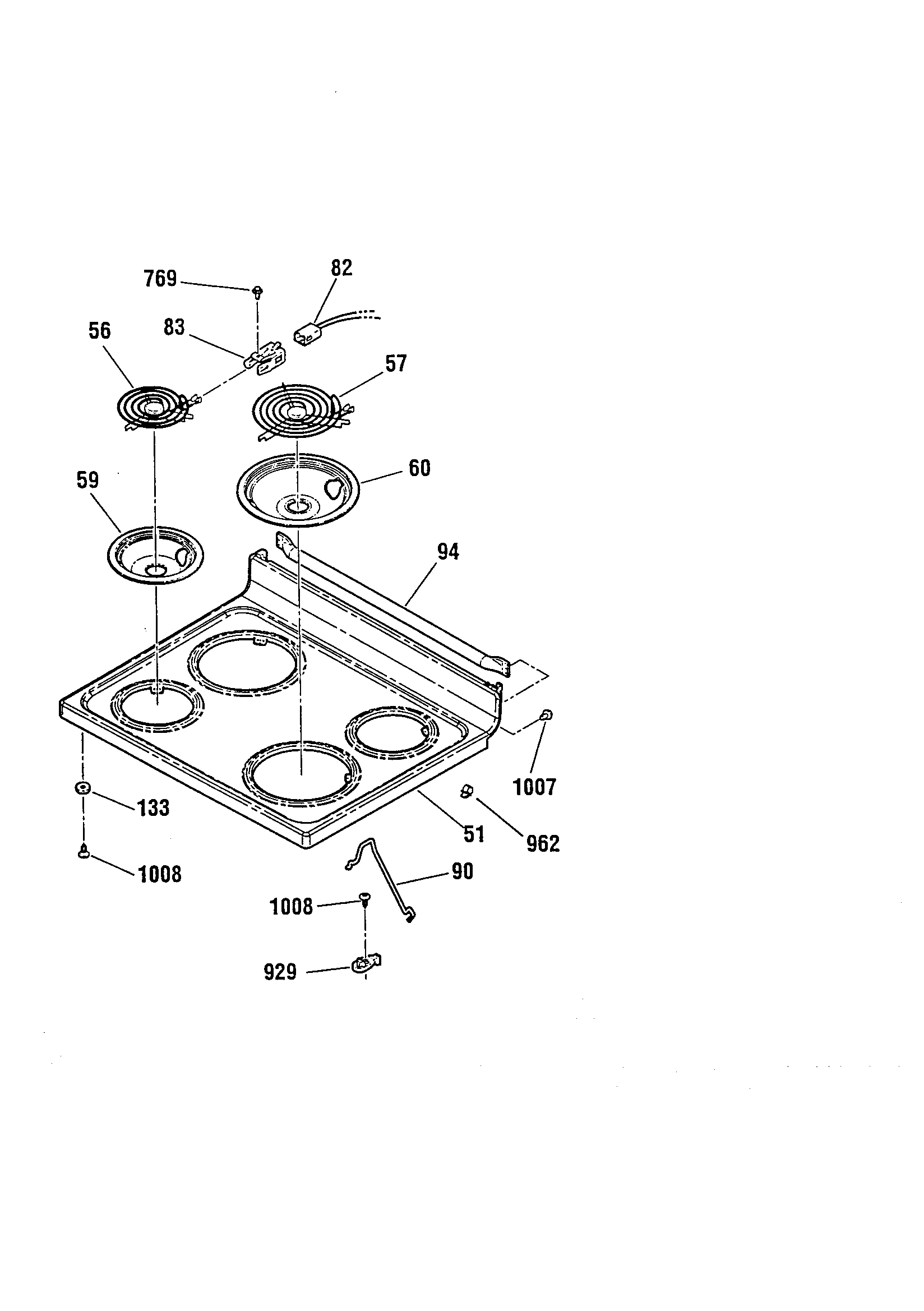 Kenmore 91193581990 maintop diagram