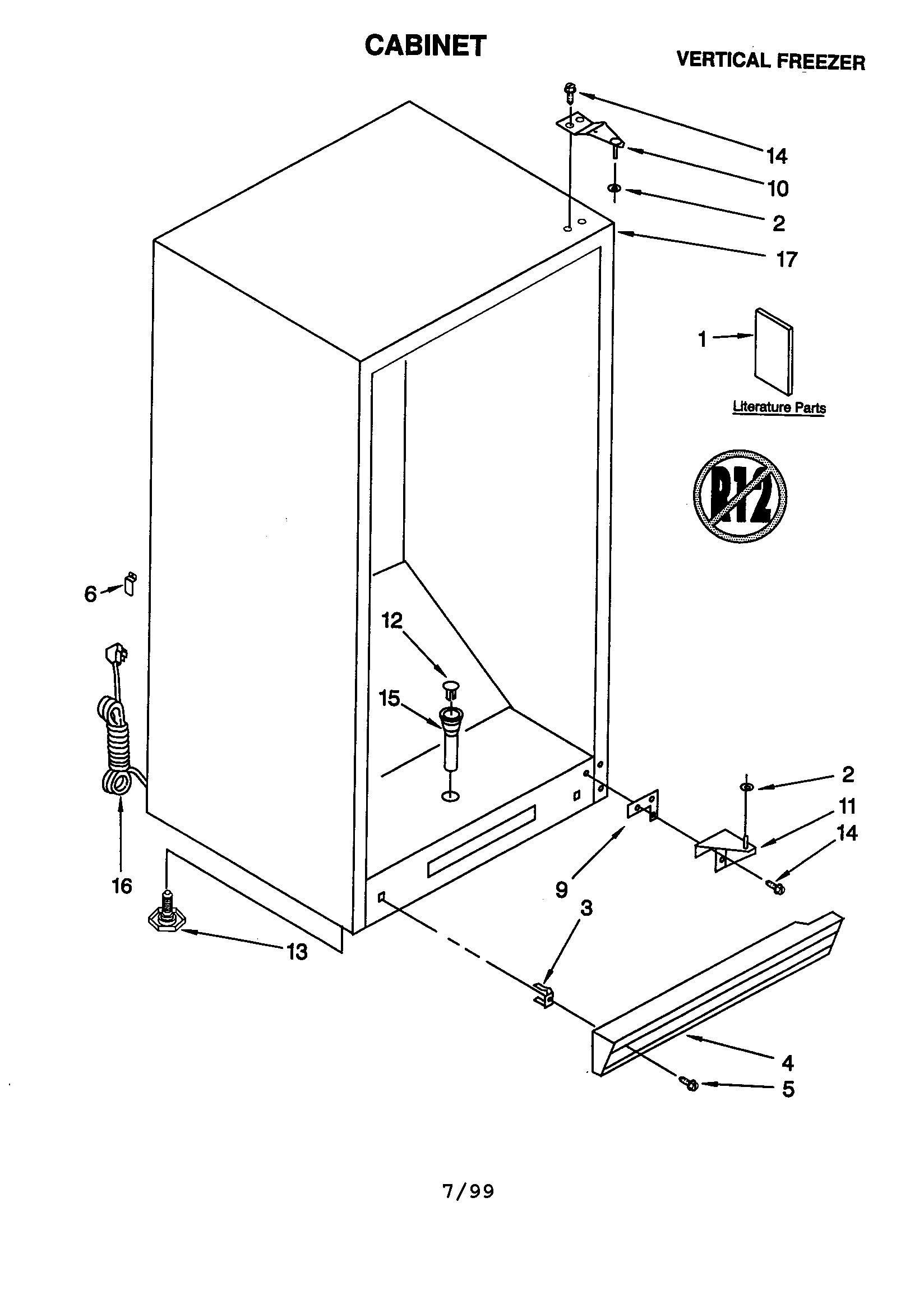 Whirlpool EV150FXGW04 cabinet diagram