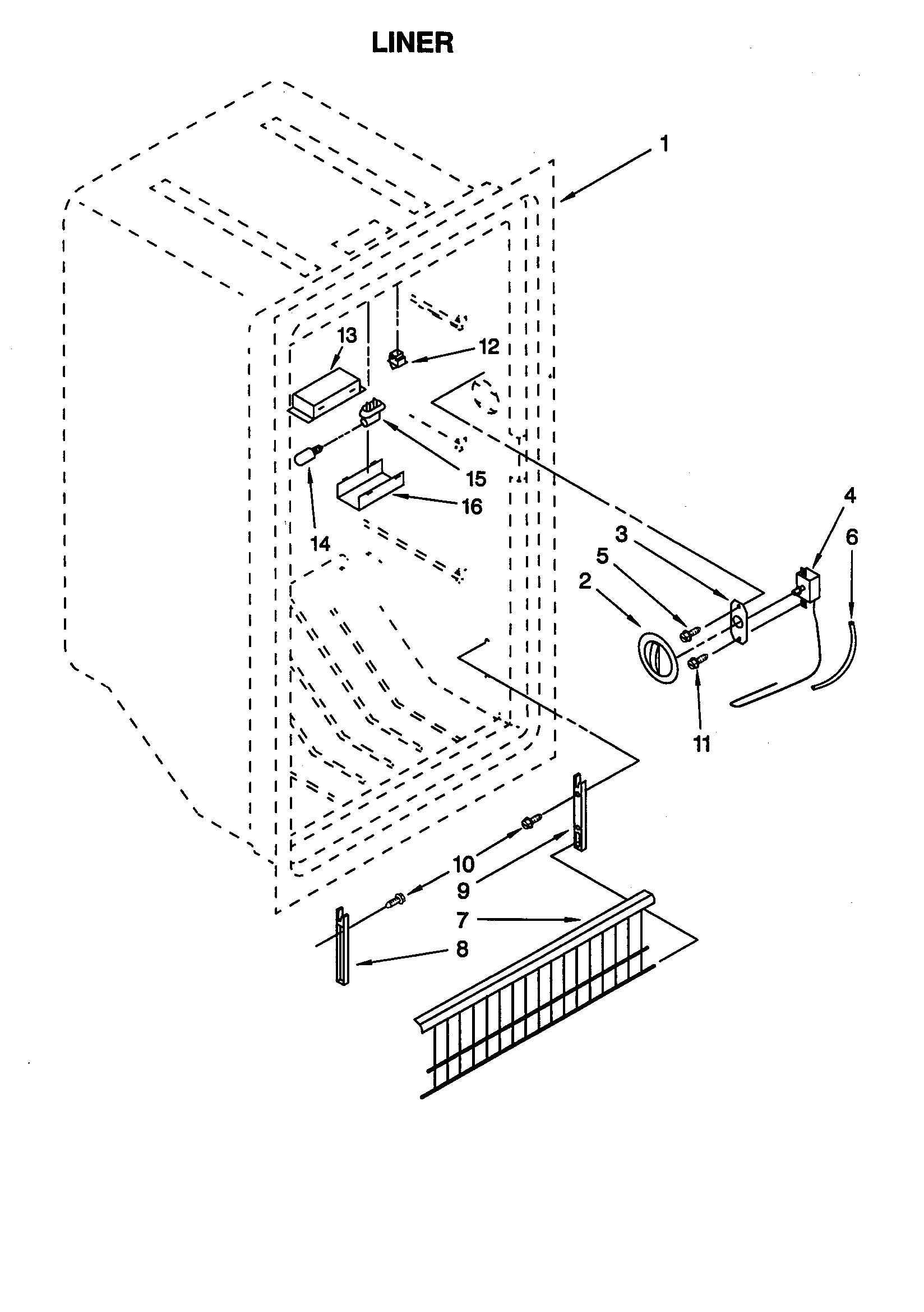 Whirlpool EV150FXGW04 liner diagram