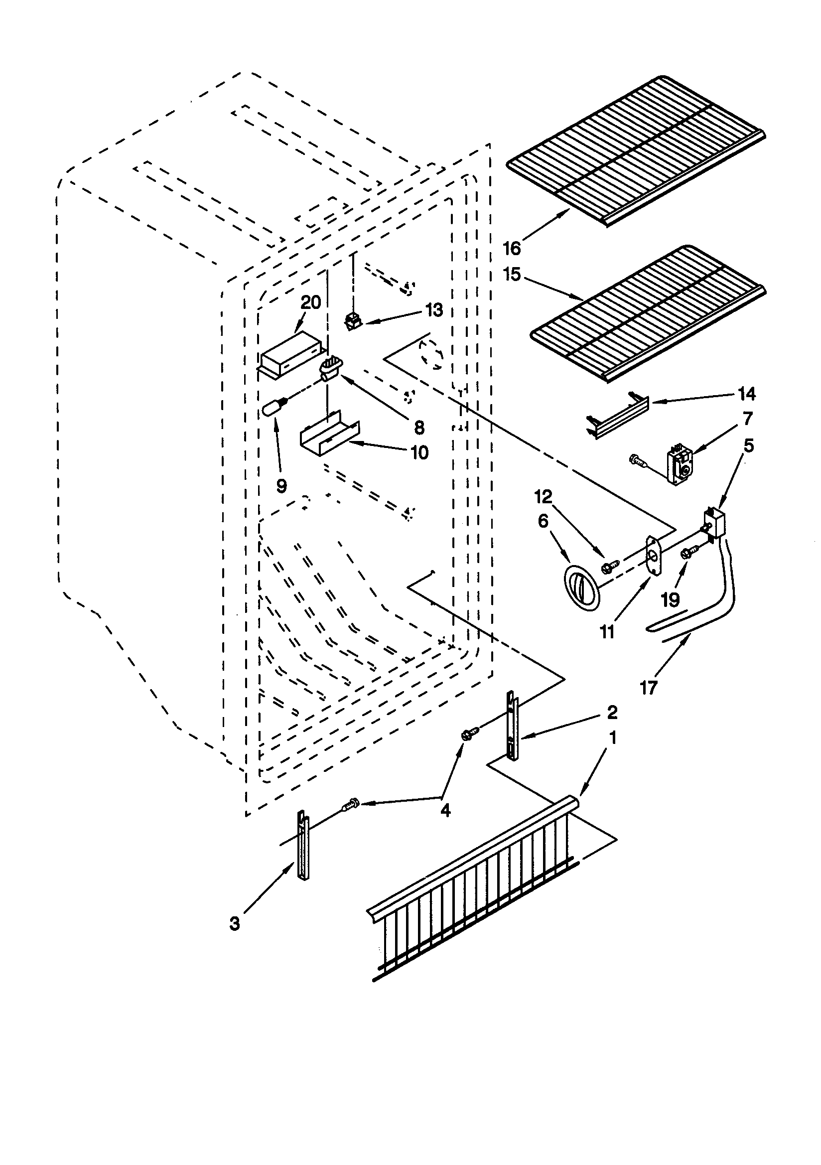 Whirlpool EV170NXGW01 liner diagram