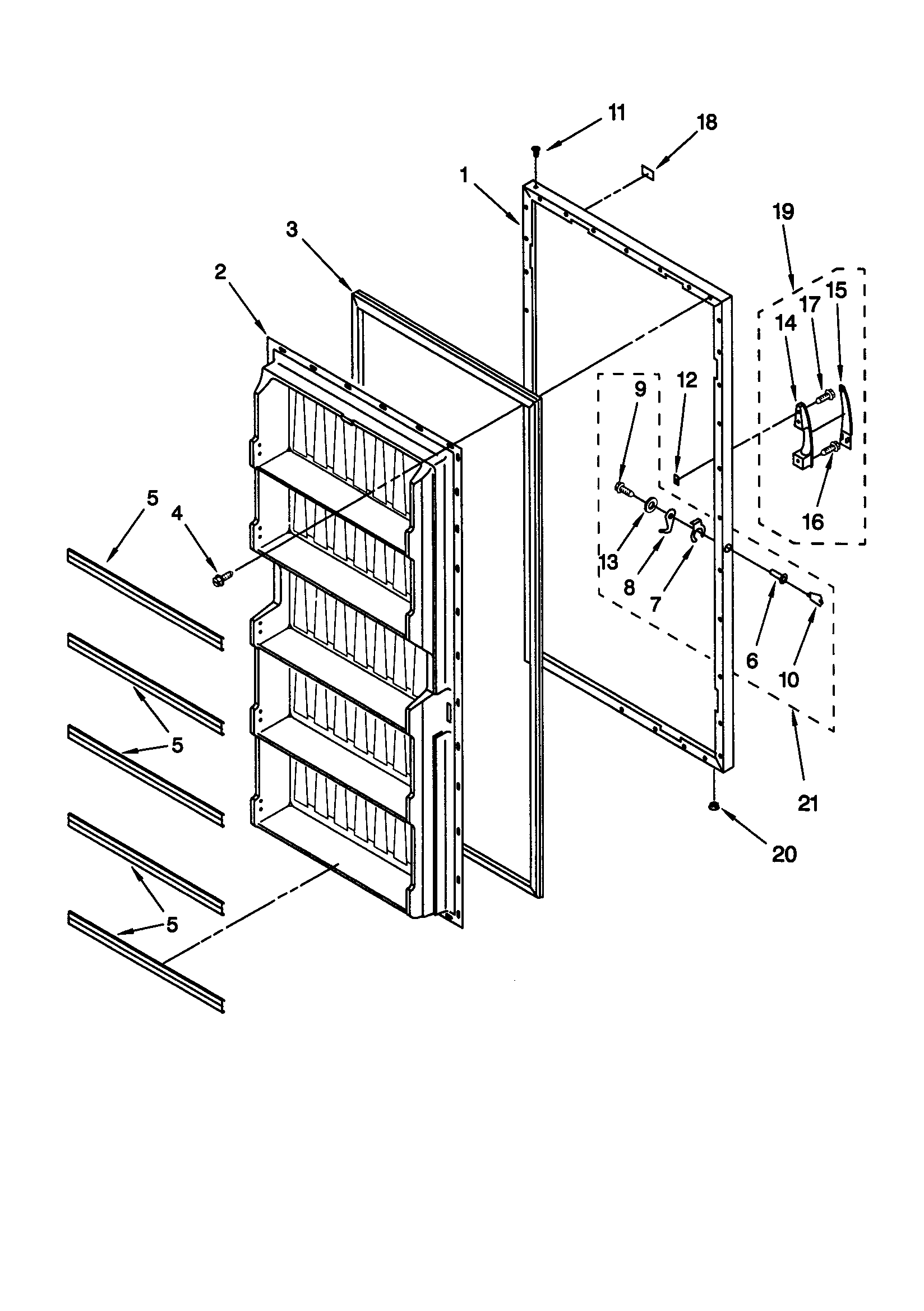 Whirlpool EV170NXGW01 door diagram