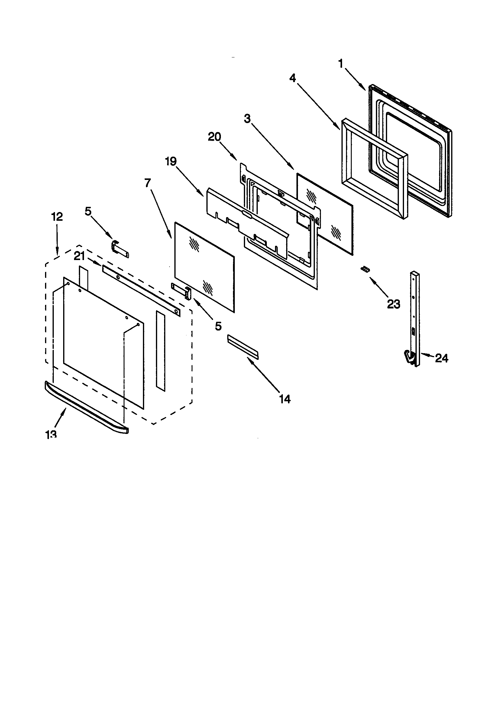 Whirlpool GBD277PDQ1 oven door diagram