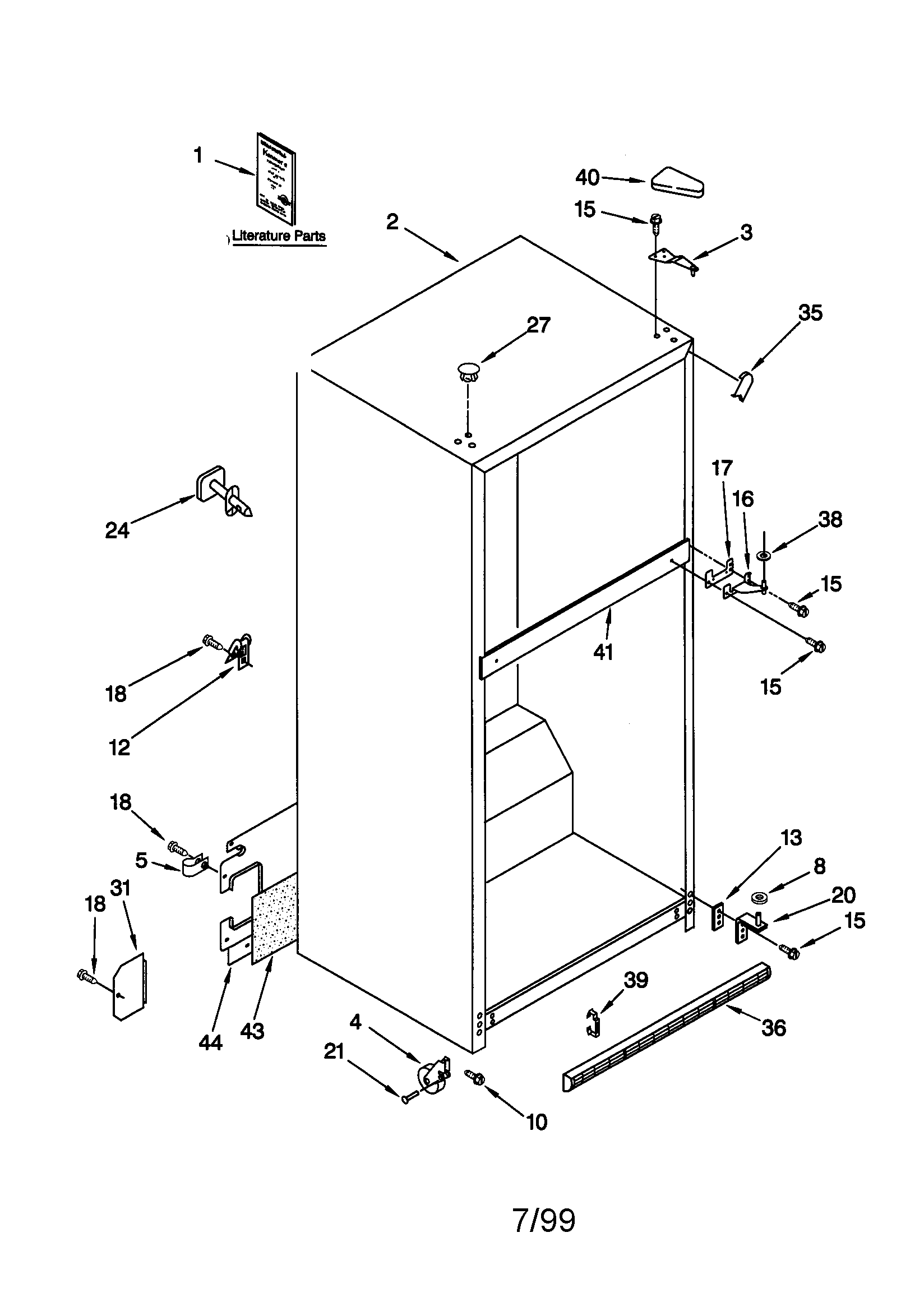 Kenmore 10670272990 cabinet diagram