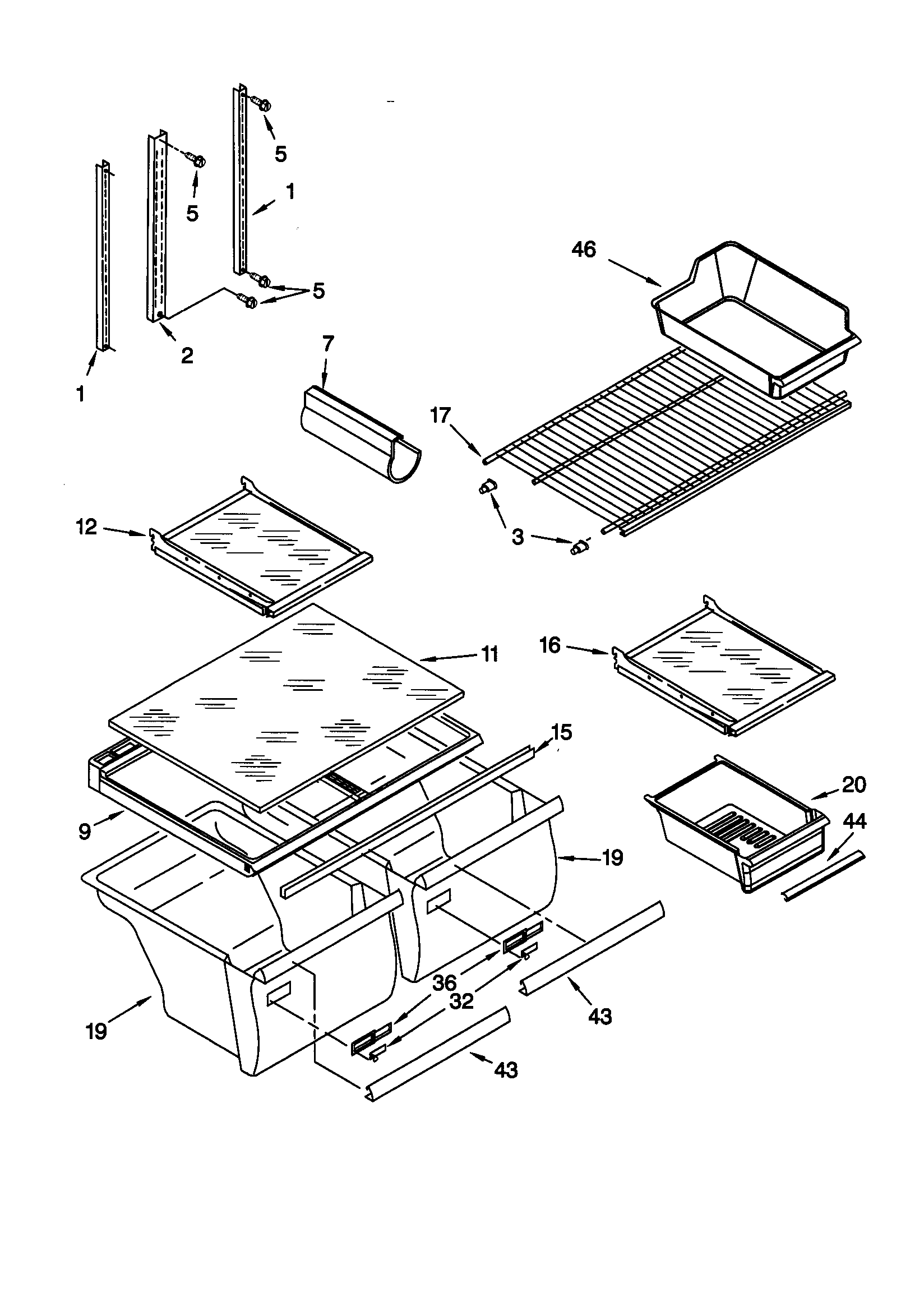 Kenmore 10670272990 shelf diagram