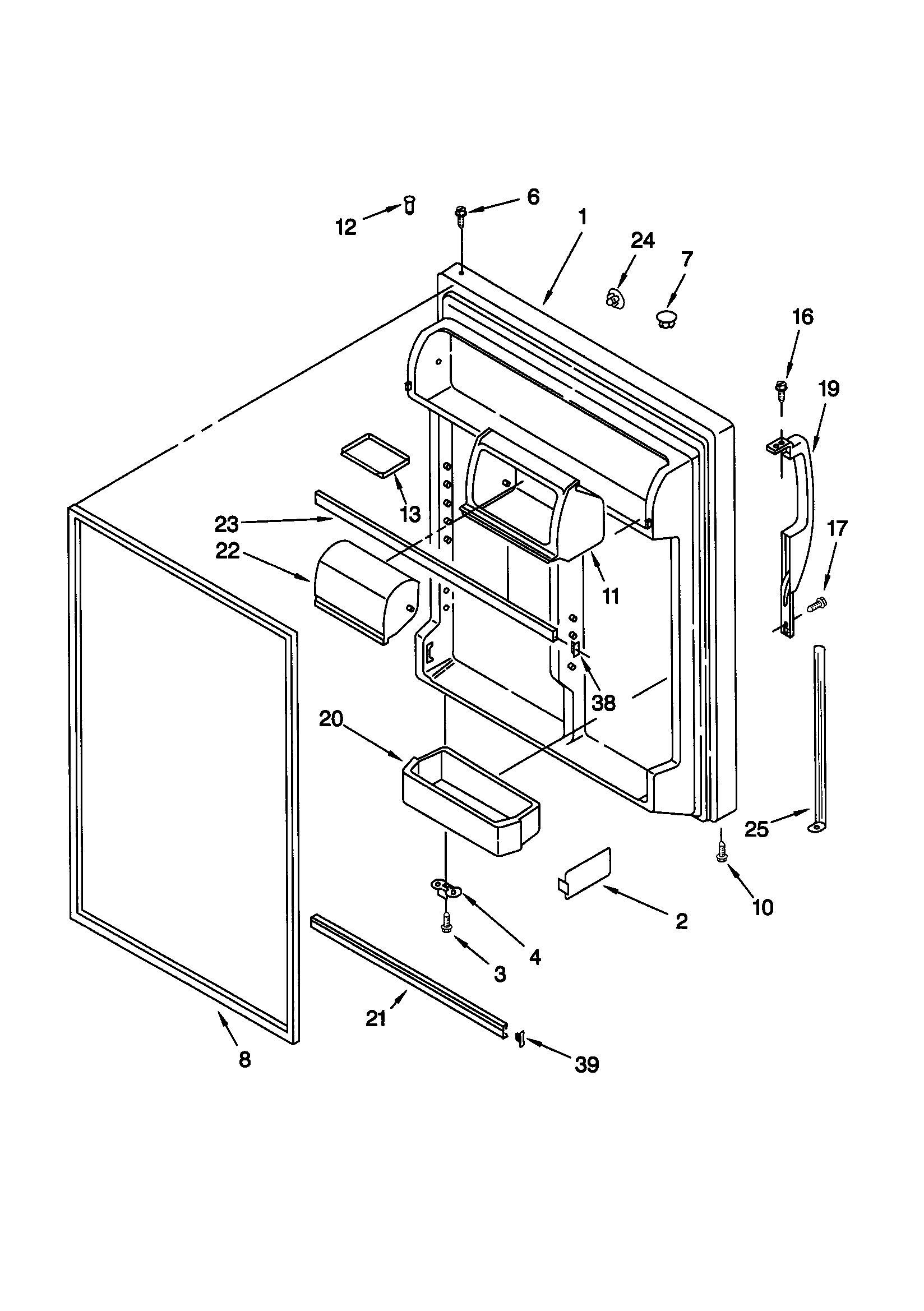 Kenmore 10670272990 refrigerator door diagram