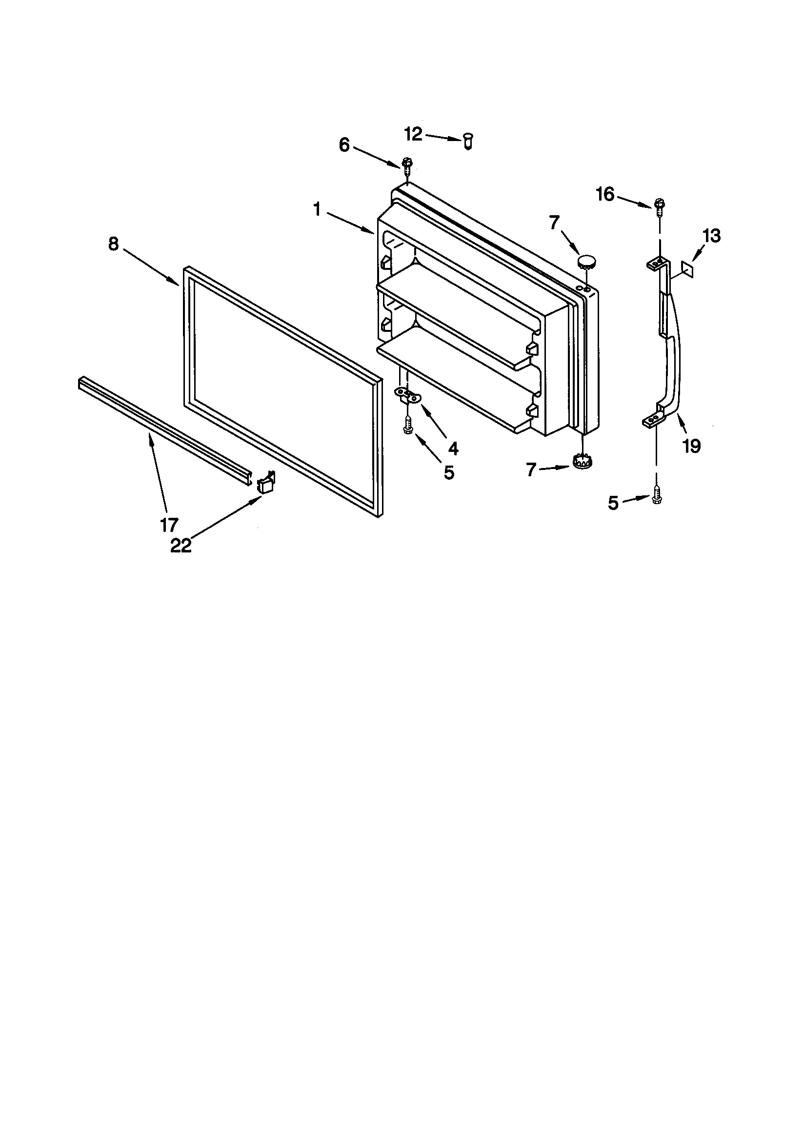 Kenmore 10670272990 freezer door diagram