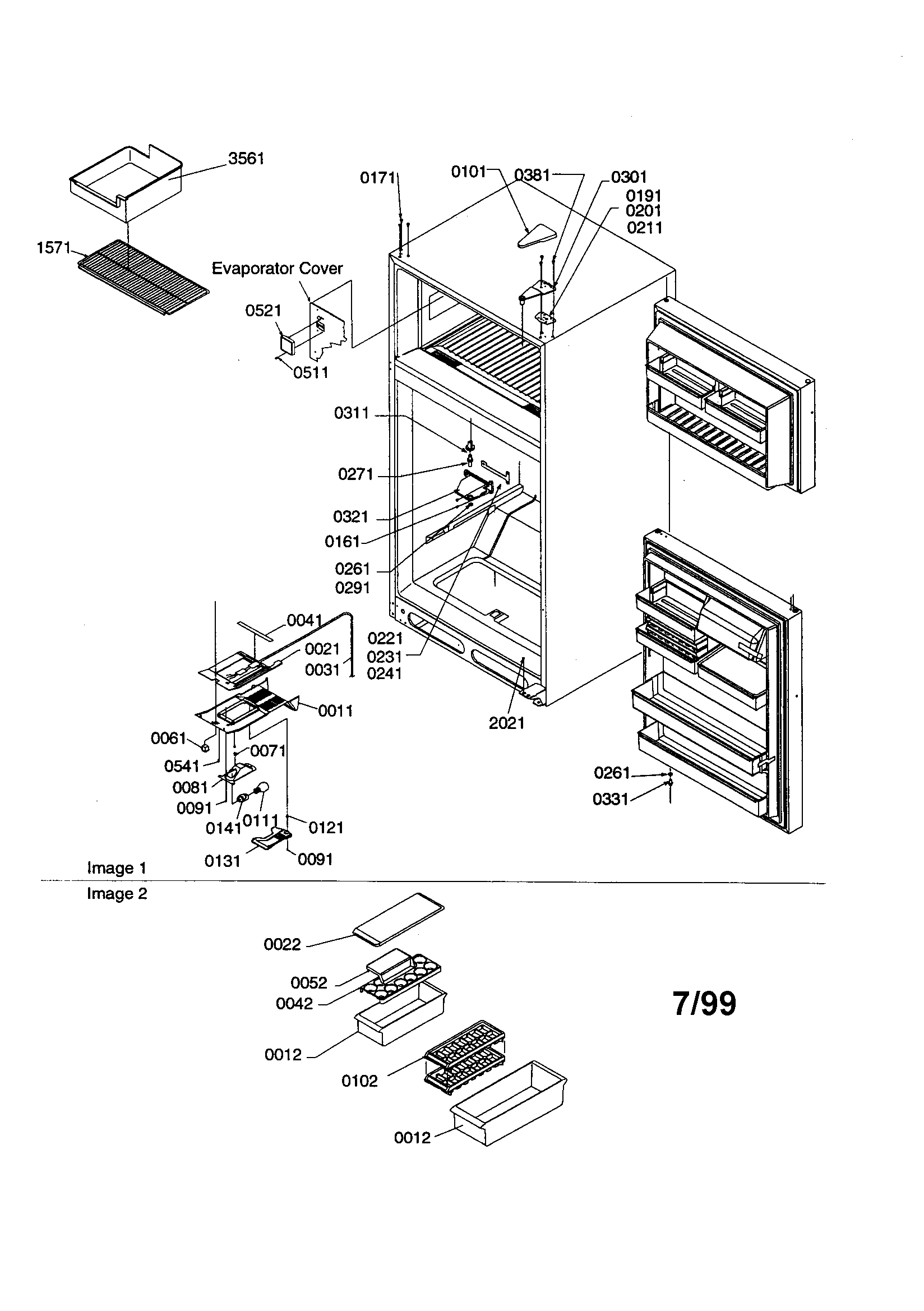 Amana TS22VW-P1306502WW door/hinges/accessories diagram
