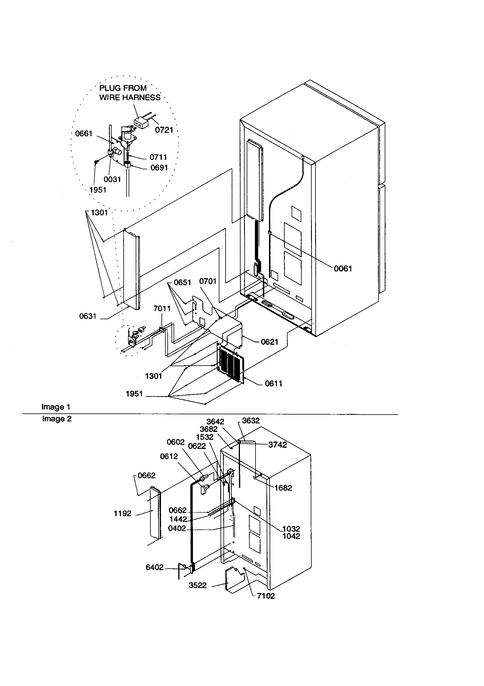 Amana TS22VW-P1306502WW cabinet back diagram