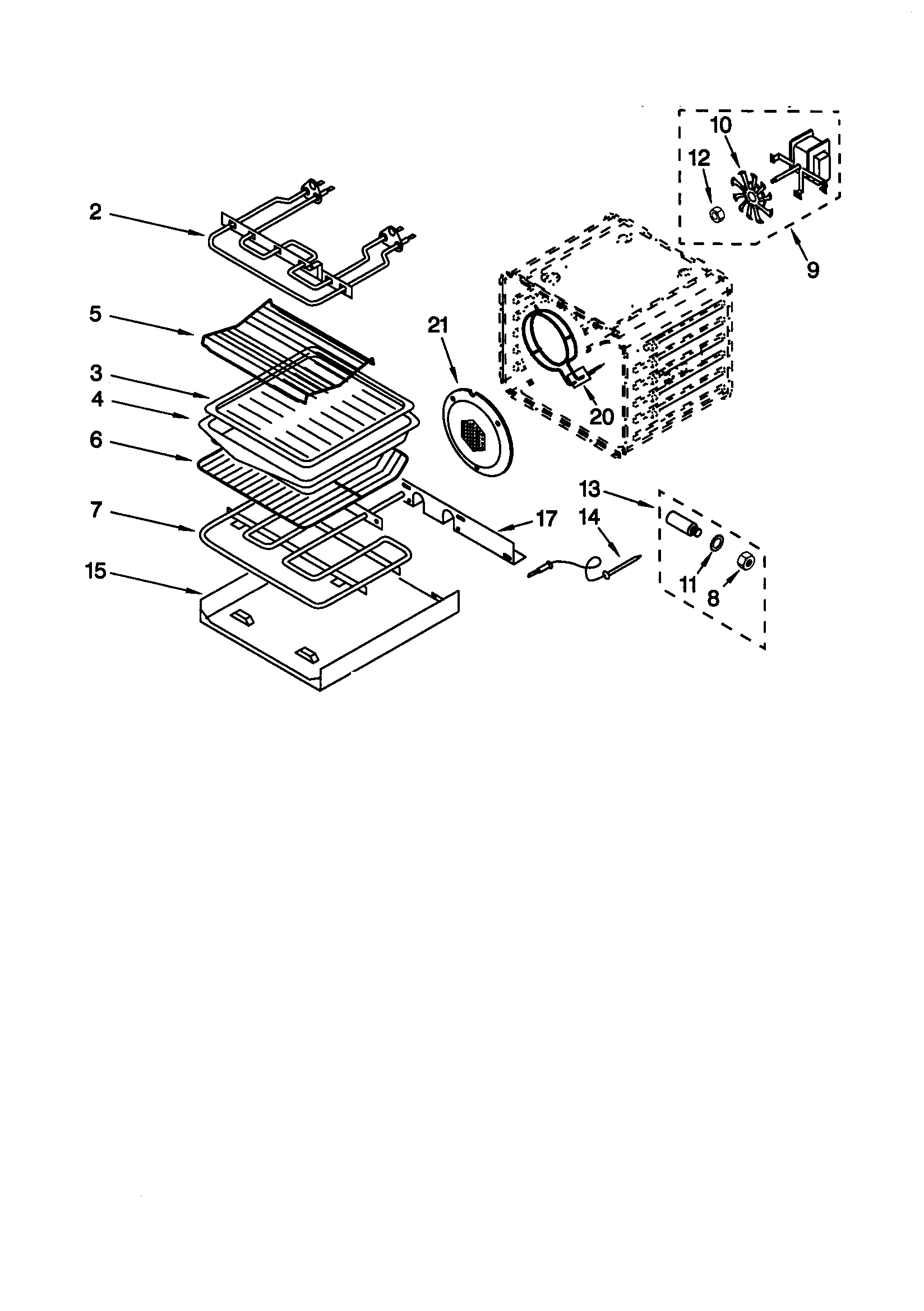 KitchenAid KEMS307GAL0 internal oven diagram