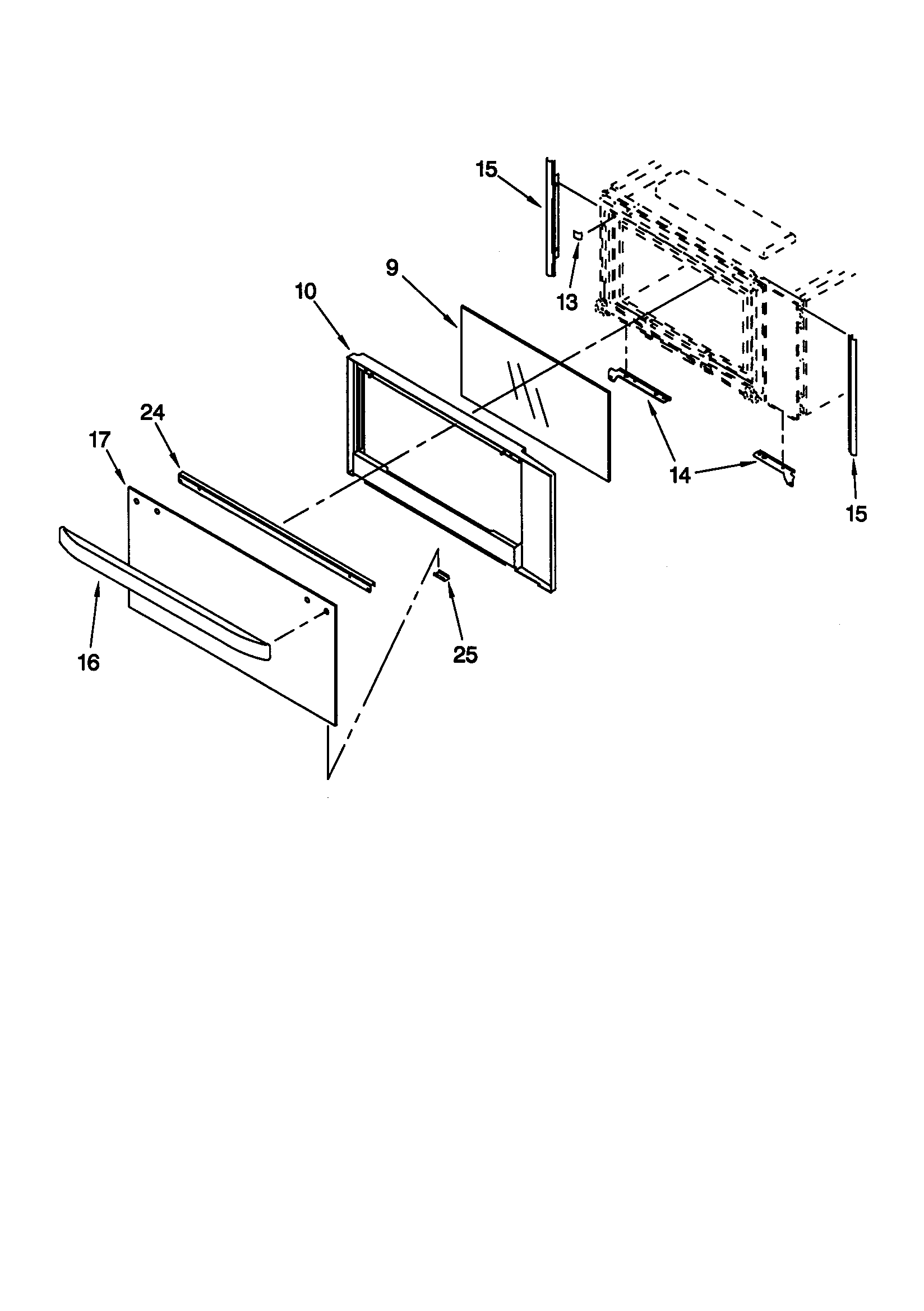 KitchenAid KEMS307GAL0 microwave door diagram