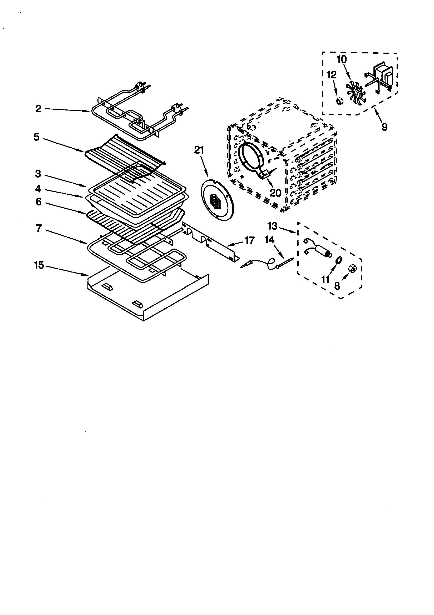 KitchenAid KEBS207DBL7 internal oven diagram