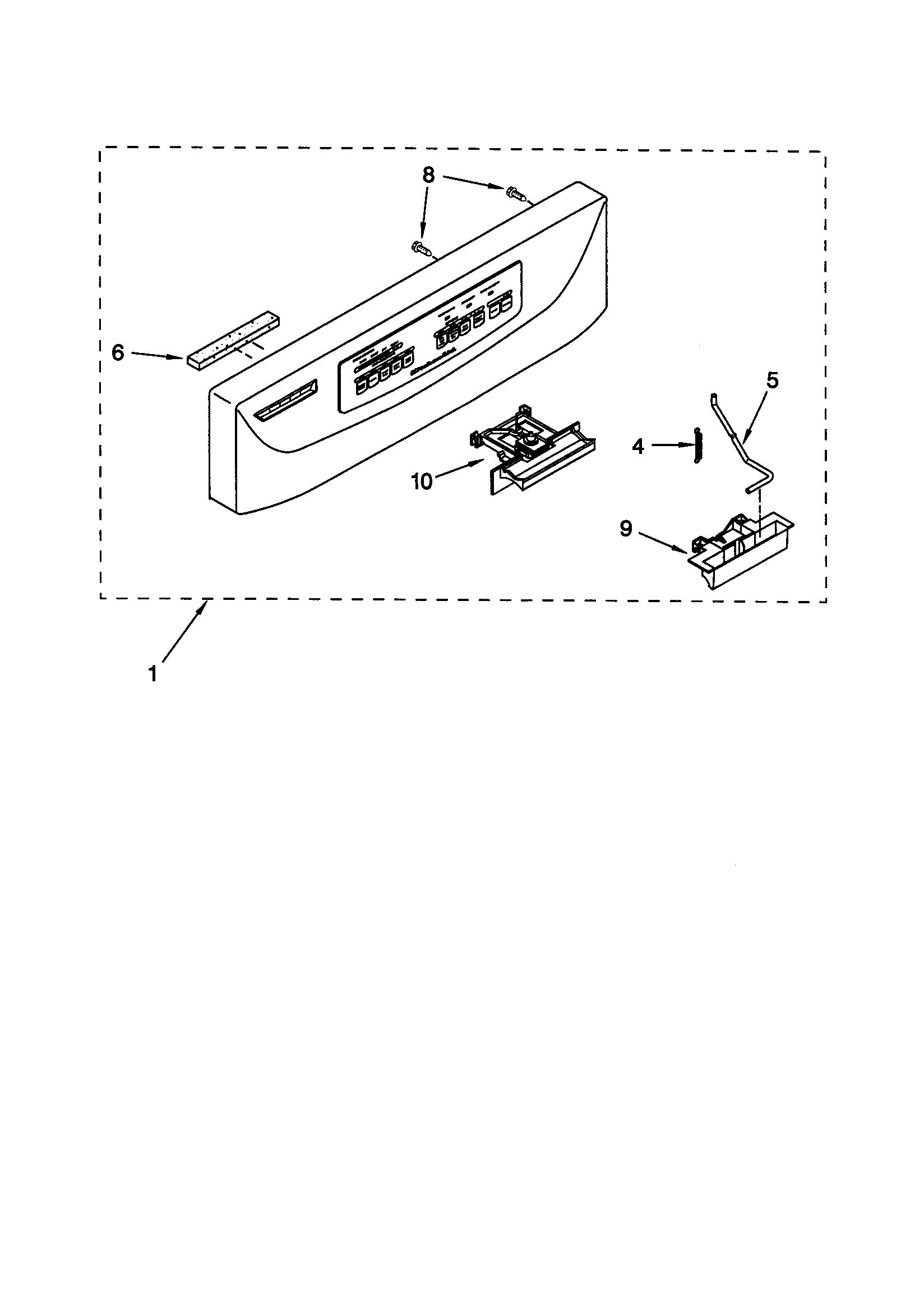 KitchenAid KUDR25SHWH1 control panel diagram