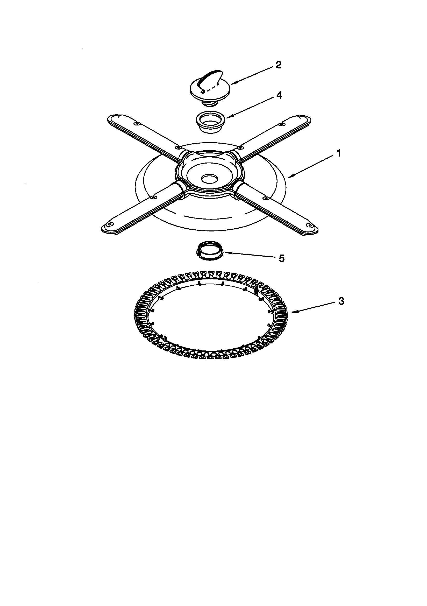 KitchenAid KUDR25SHWH1 lower washarm/strainer diagram