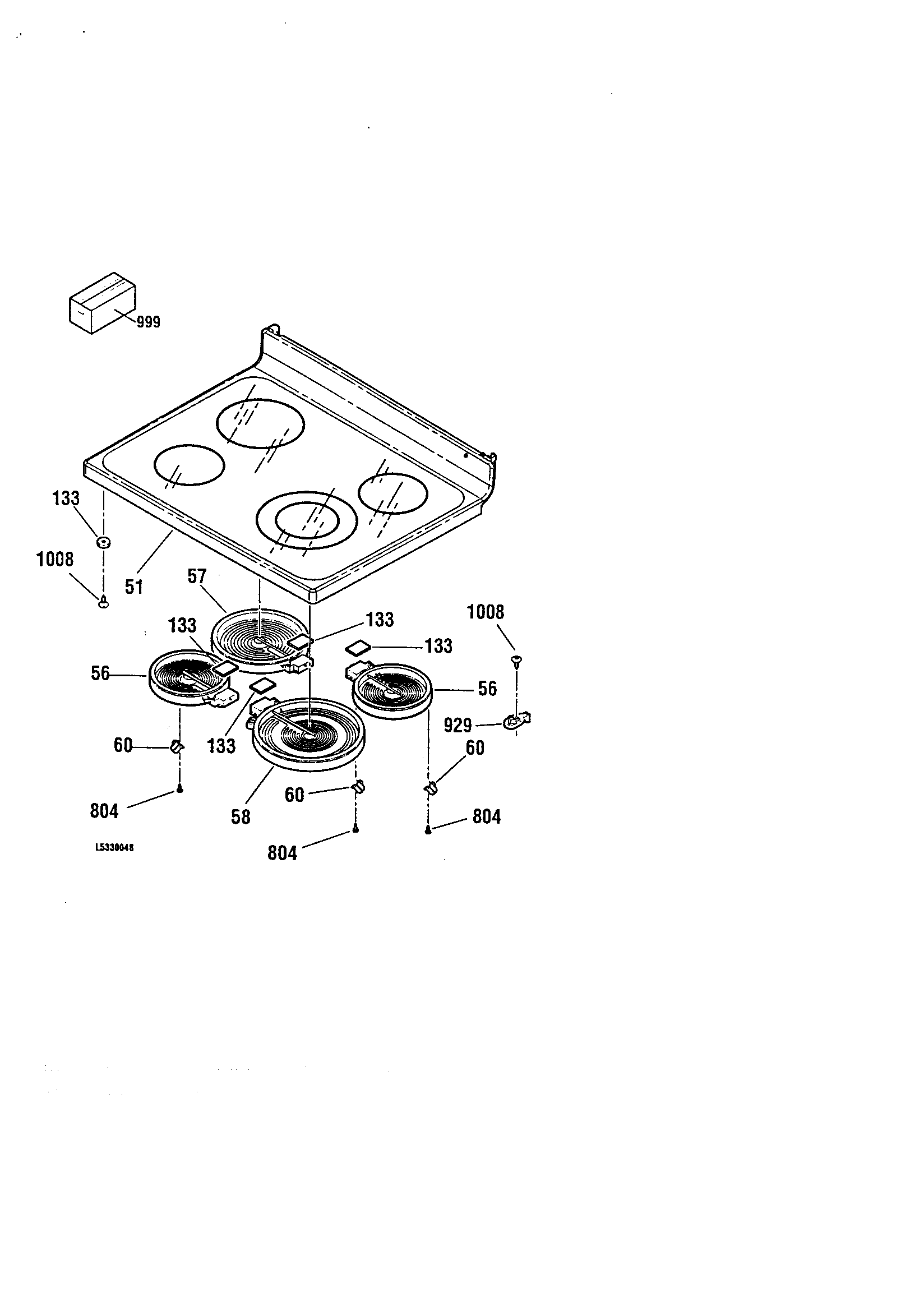 Kenmore 91195987990 maintop diagram
