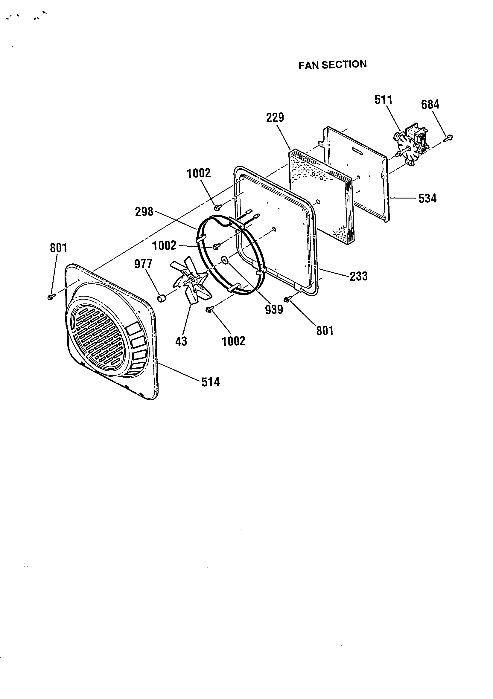 Kenmore 91195987990 fan section diagram