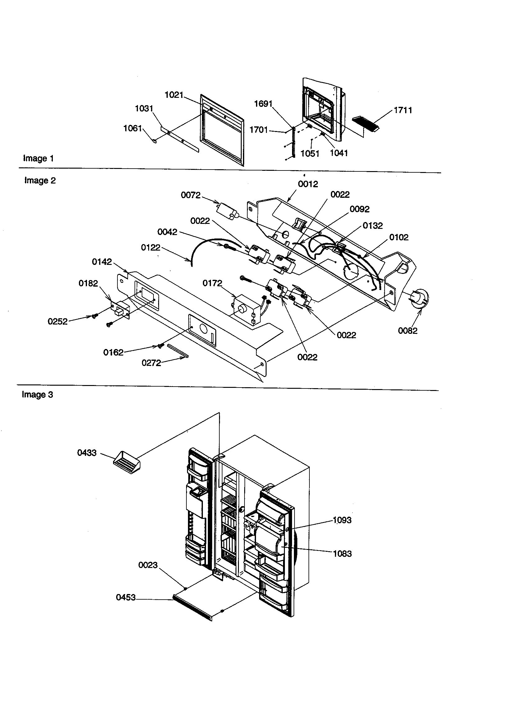 Amana SBD21VL-P1315502WL dispenser cover/bracket/toe grille diagram