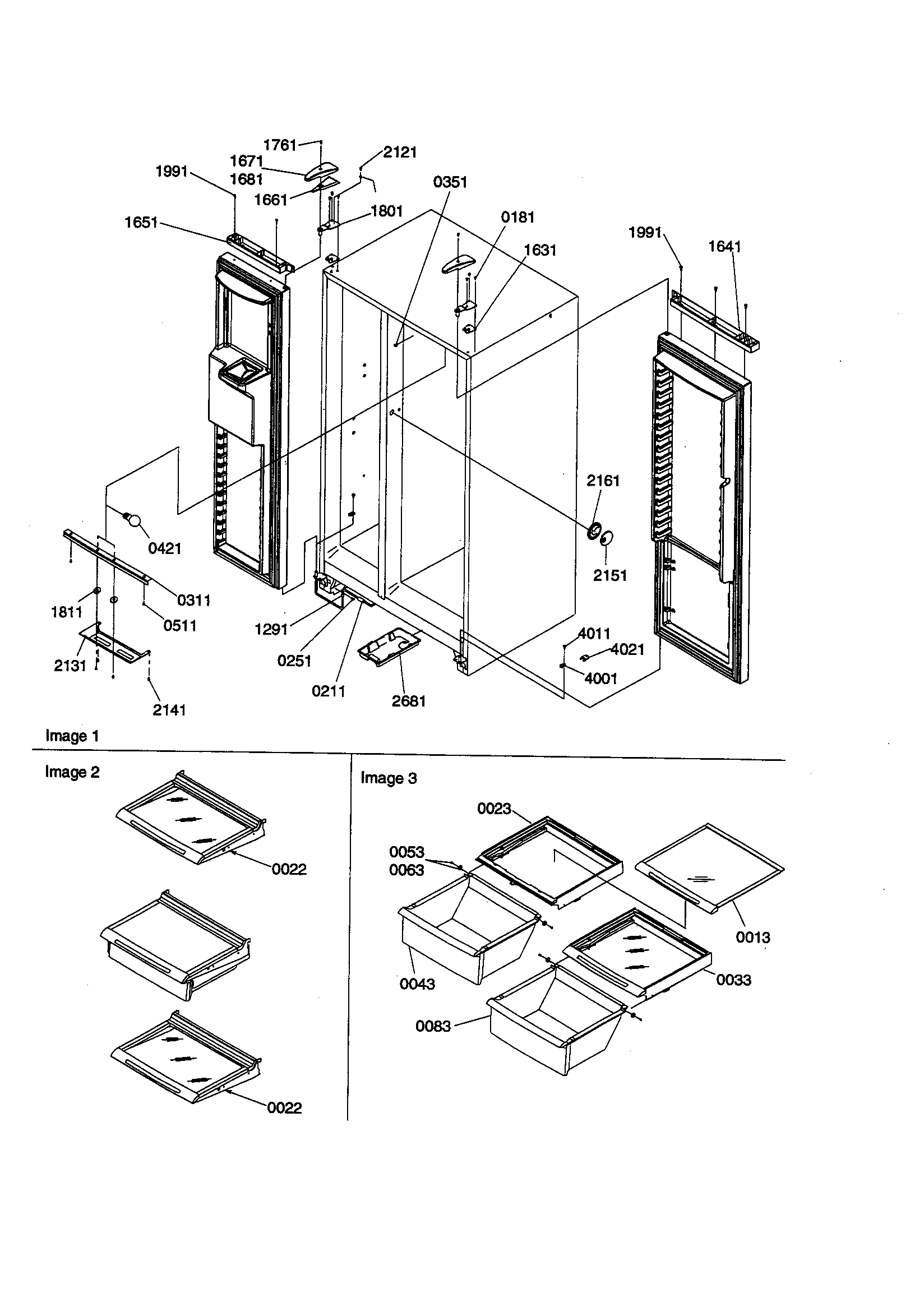 Amana SBD21VL-P1315502WL refrigerator--freezer lights/hinges diagram