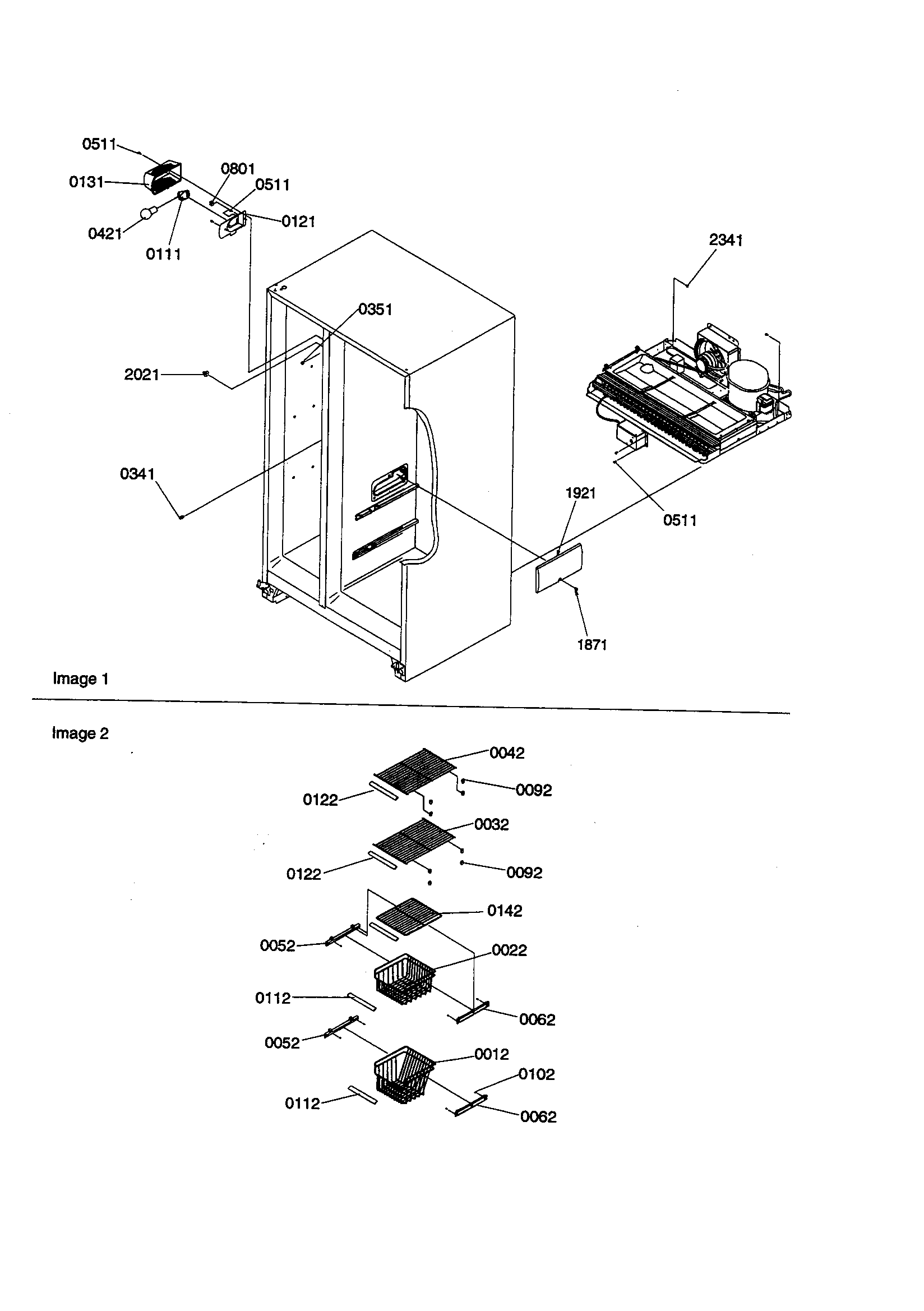 Amana SBD21VL-P1315502WL freezer shelves and lights diagram