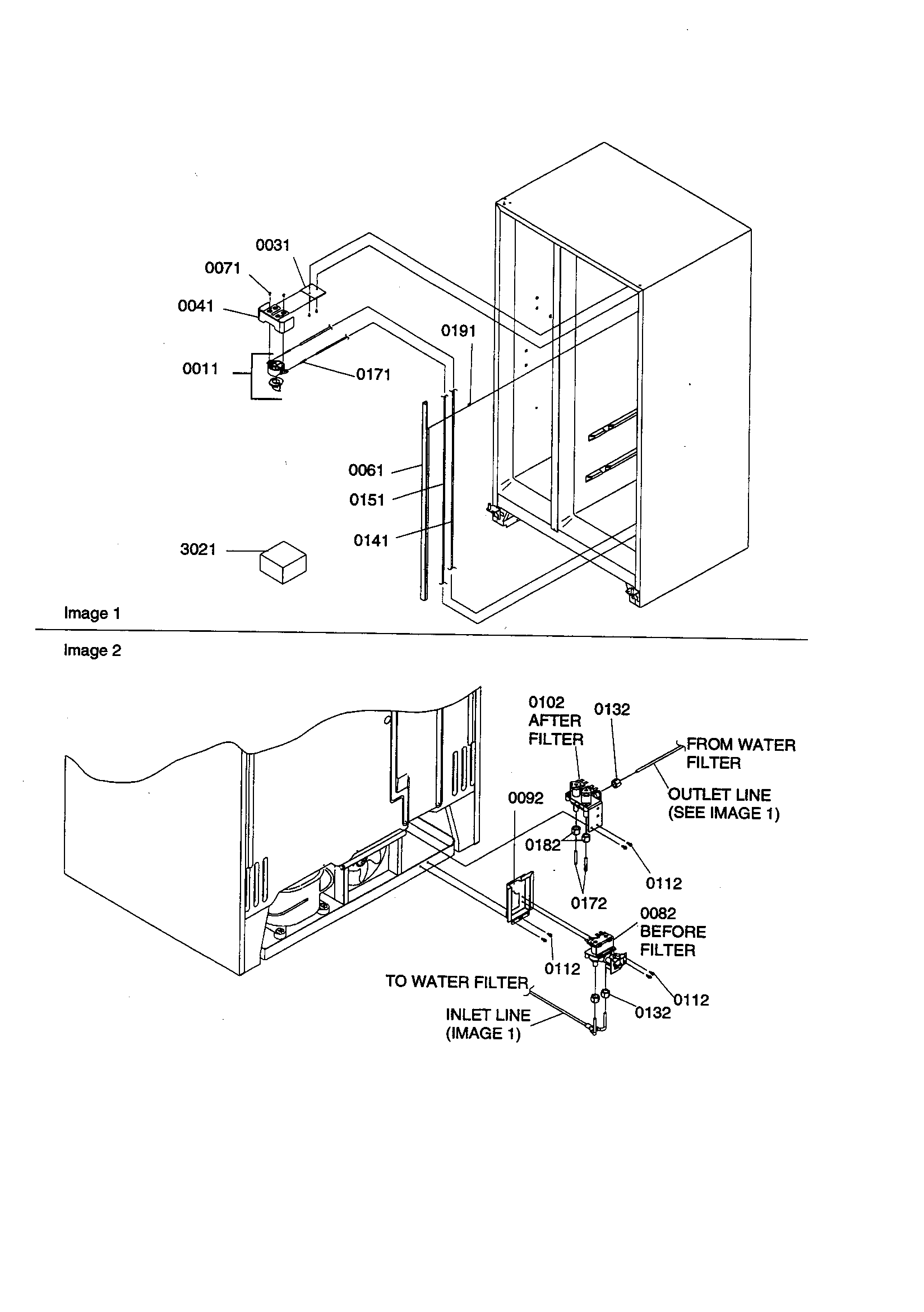 Amana SBD21VL-P1315502WL water filler assembly diagram