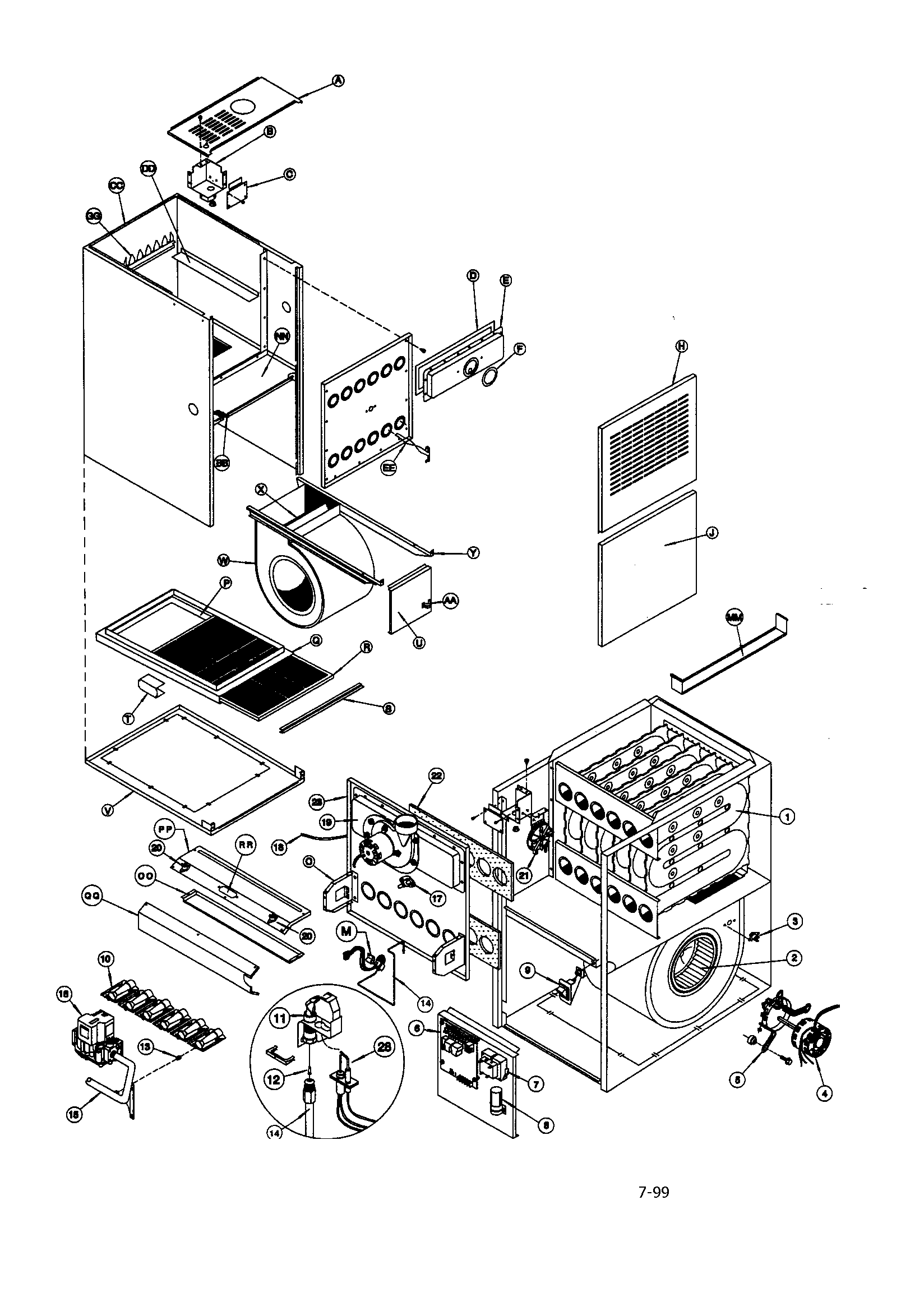ICP GNE075B12A1 replacement parts diagram