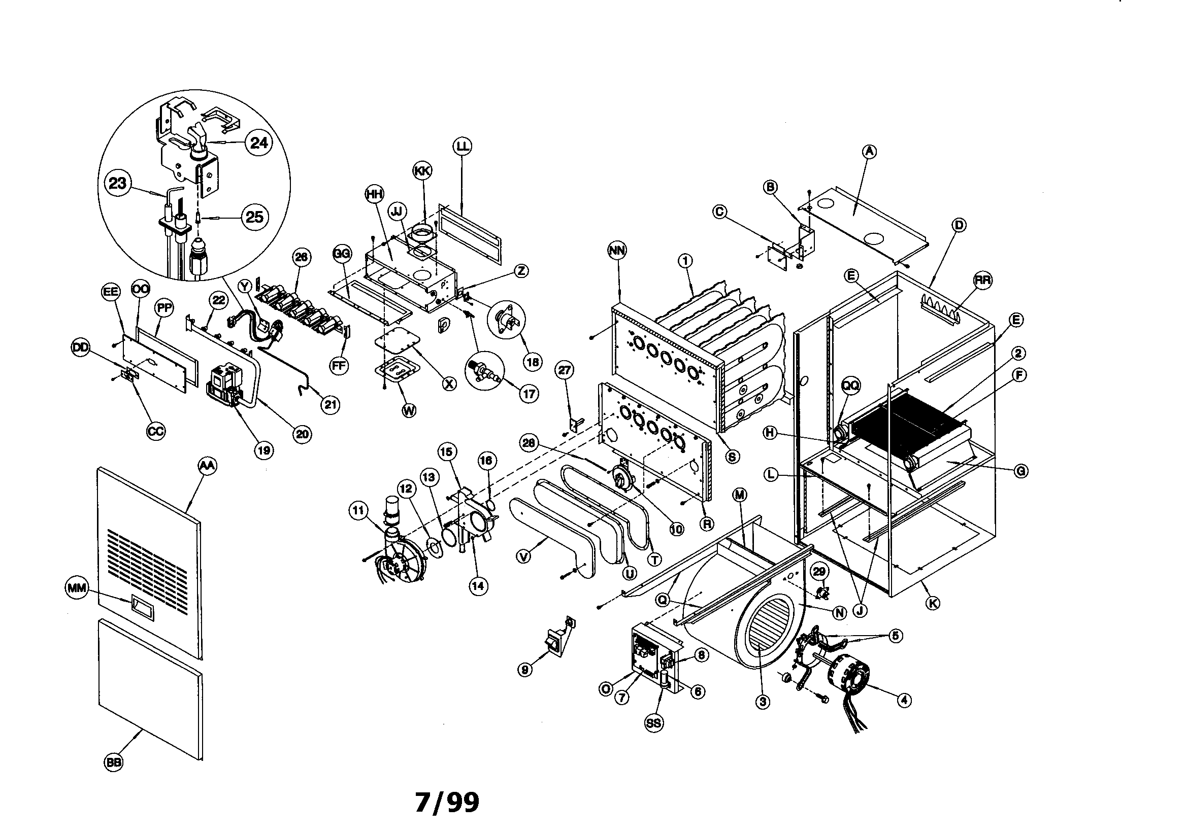 ICP GNK050N12A3 replacement parts diagram