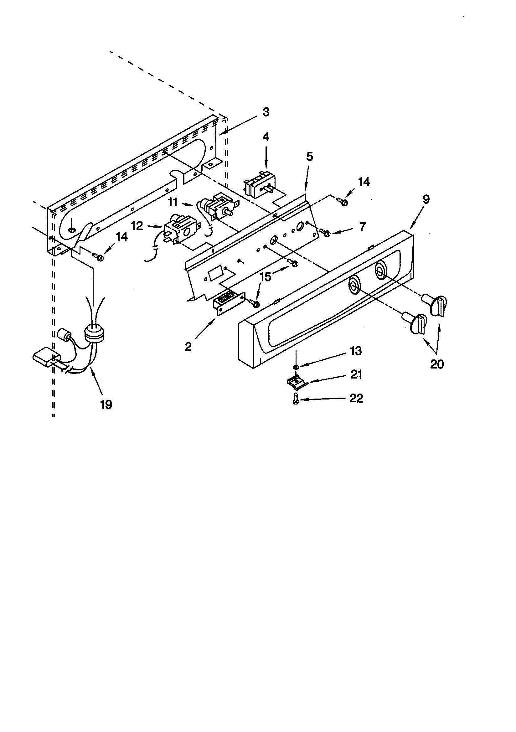 KitchenAid KUIS185FBS1 escutcheon/control components diagram