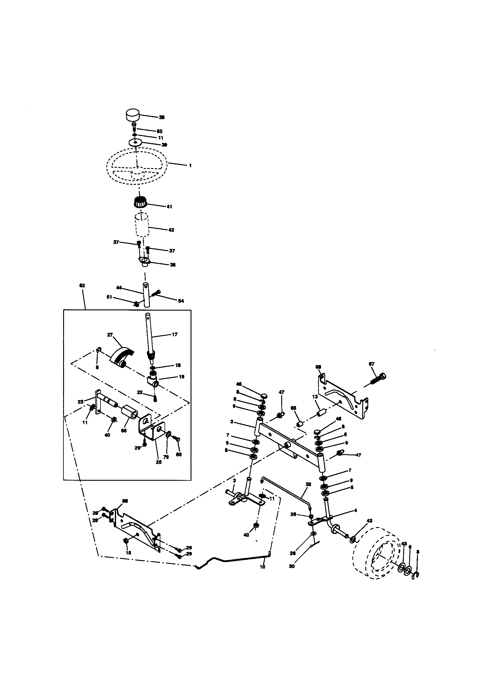 Craftsman 917270861 steering assembly diagram