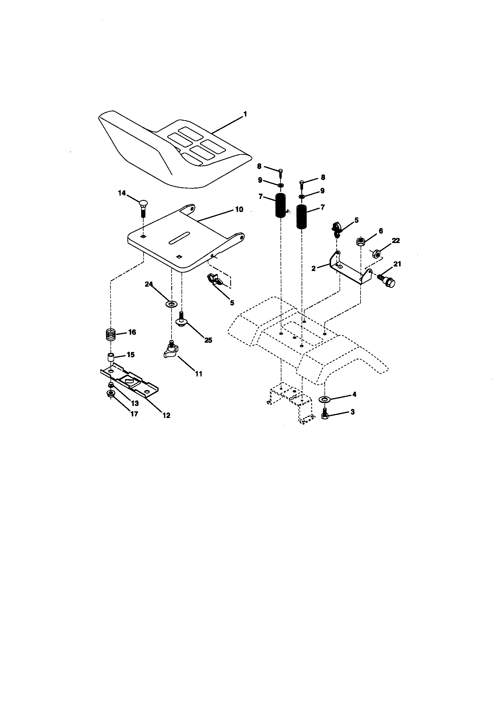 Craftsman 917270861 seat assembly diagram