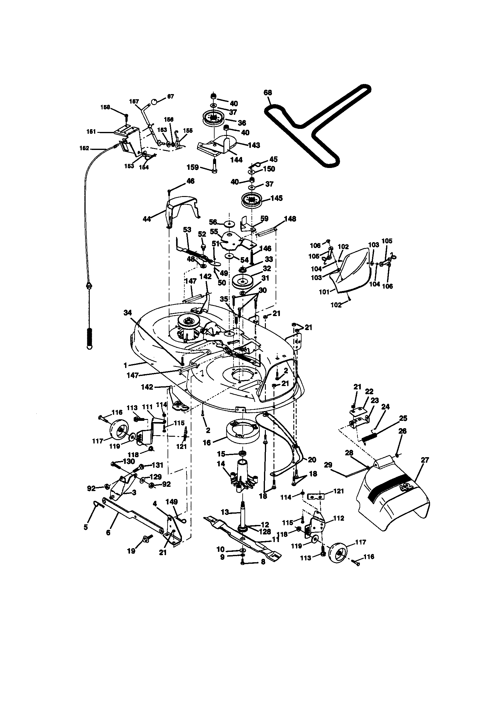Craftsman 917270861 mower deck diagram