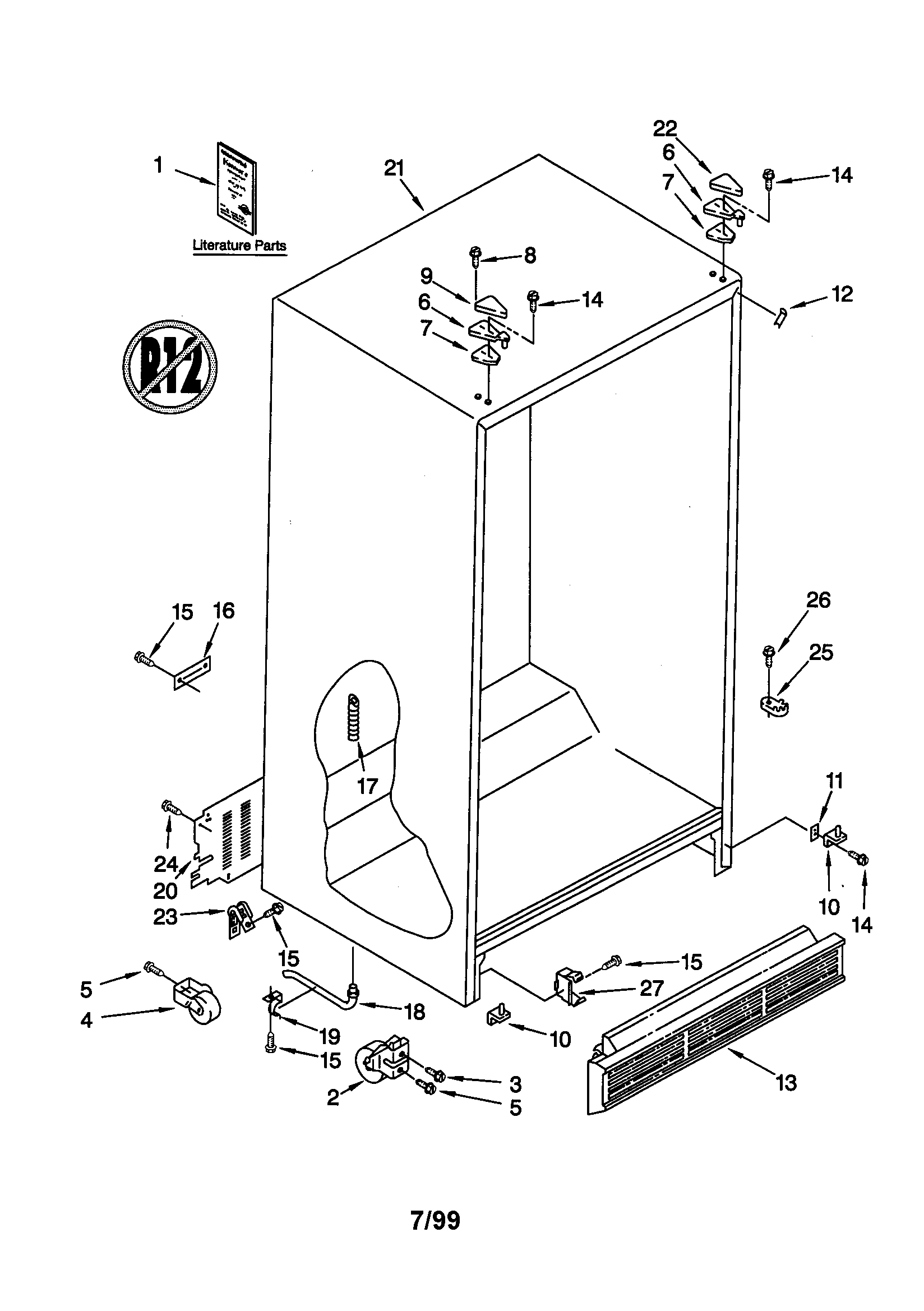 Kenmore 10659537990 cabinet diagram