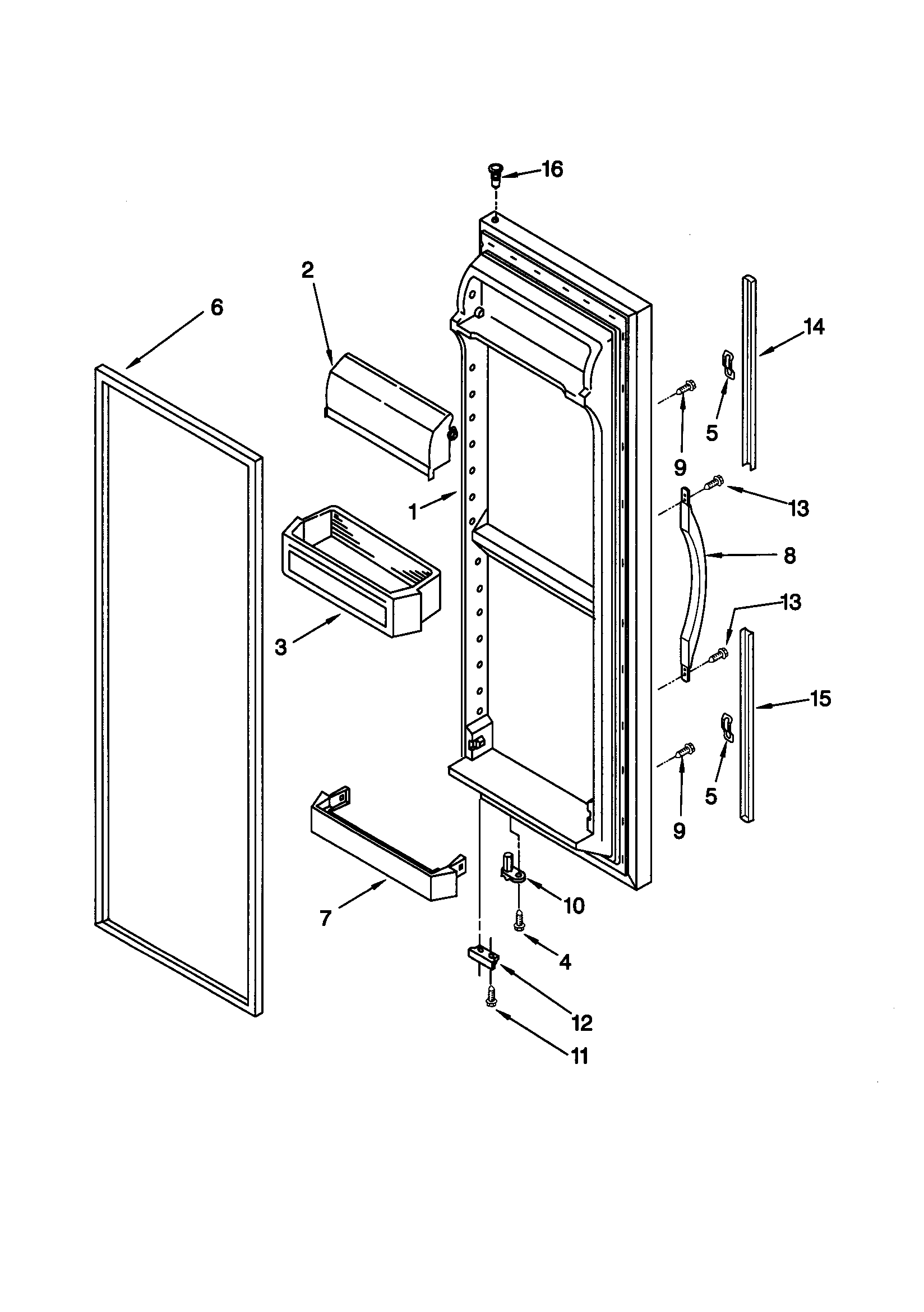 Kenmore 10659537990 refrigerator door diagram