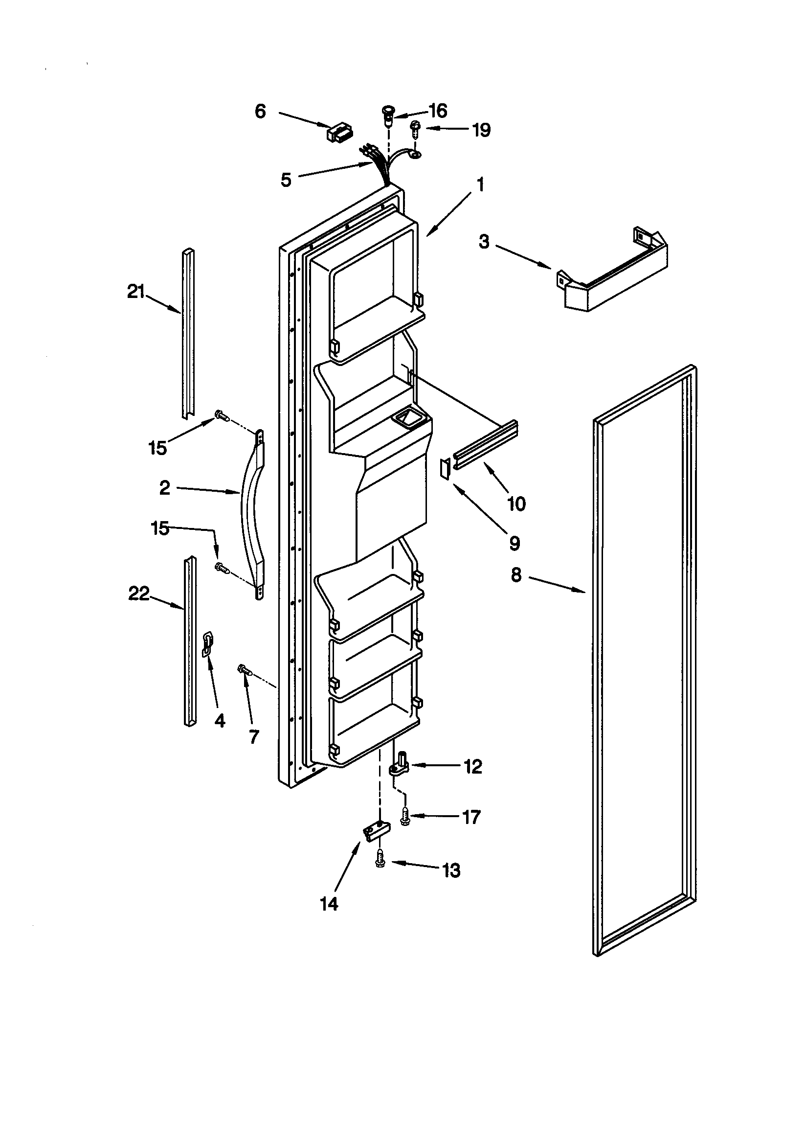 Kenmore 10659537990 freezer door diagram