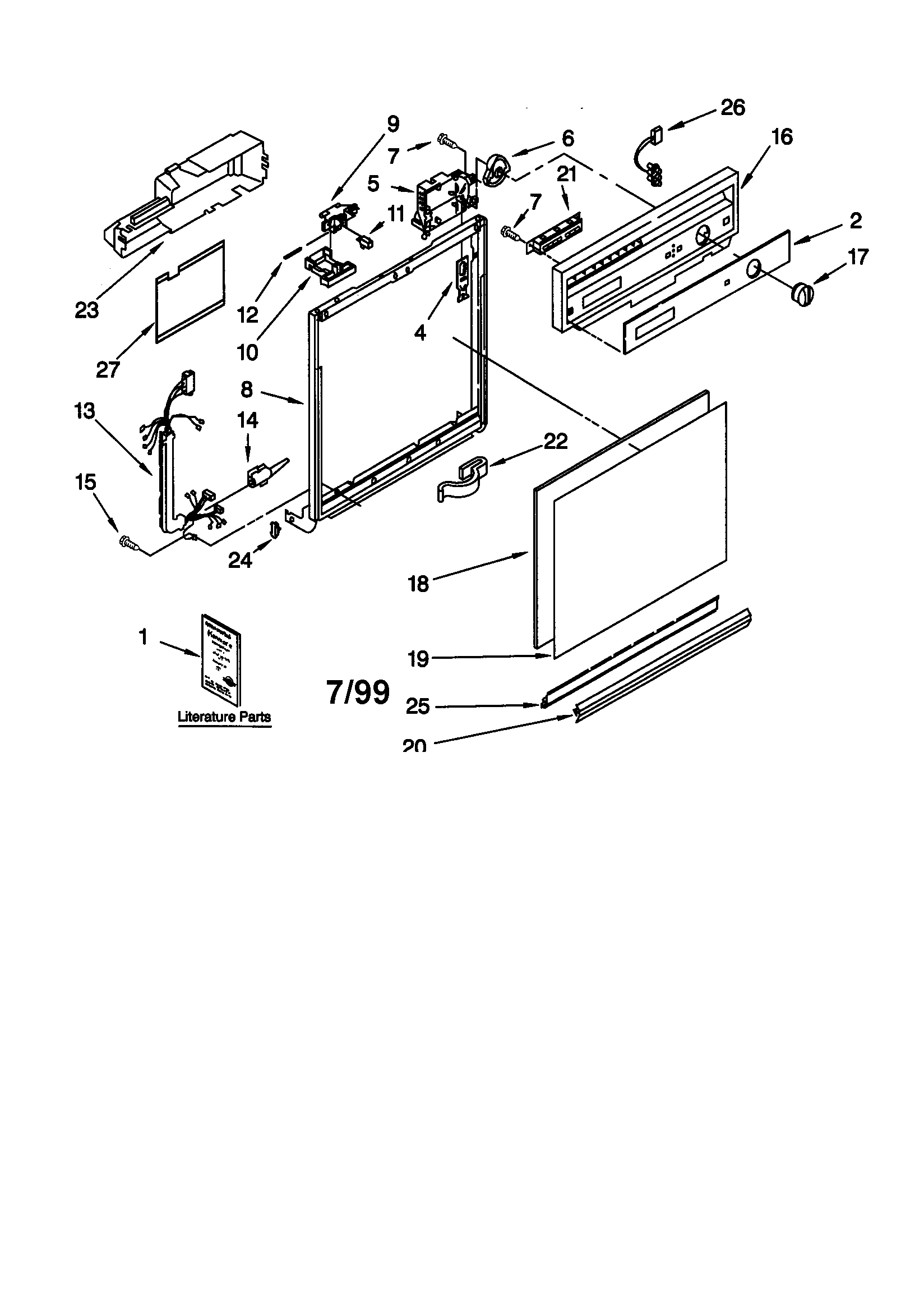 Kenmore 66517799990 frame and console diagram