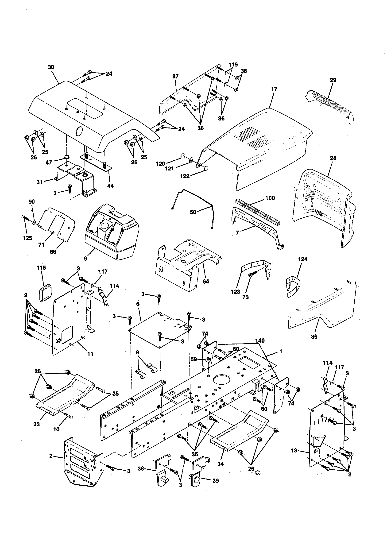 Craftsman 917256701 chassis and enclosures diagram