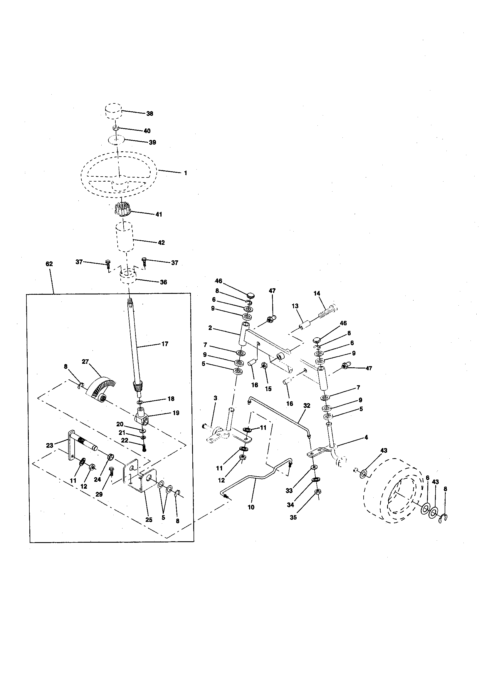 Craftsman 917256701 steering assembly diagram