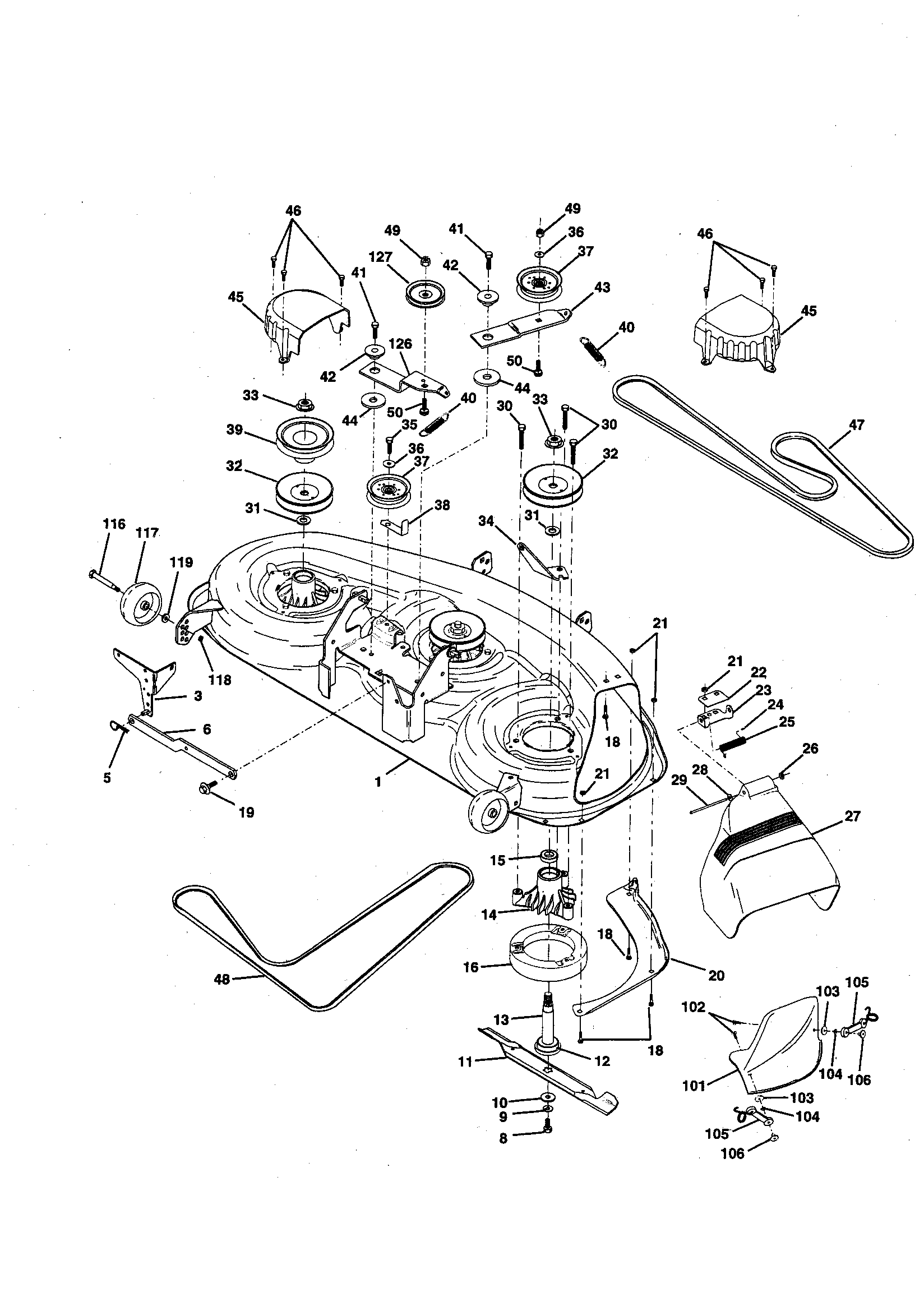 Craftsman 917256701 mower deck diagram