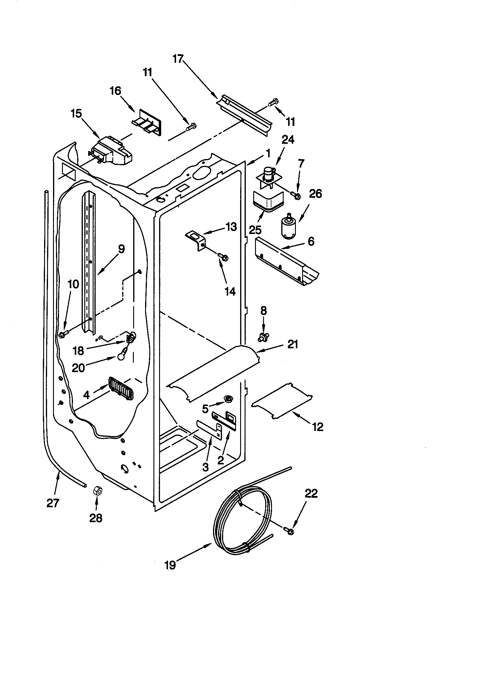 Kenmore 10659237990 refrigerator liner diagram