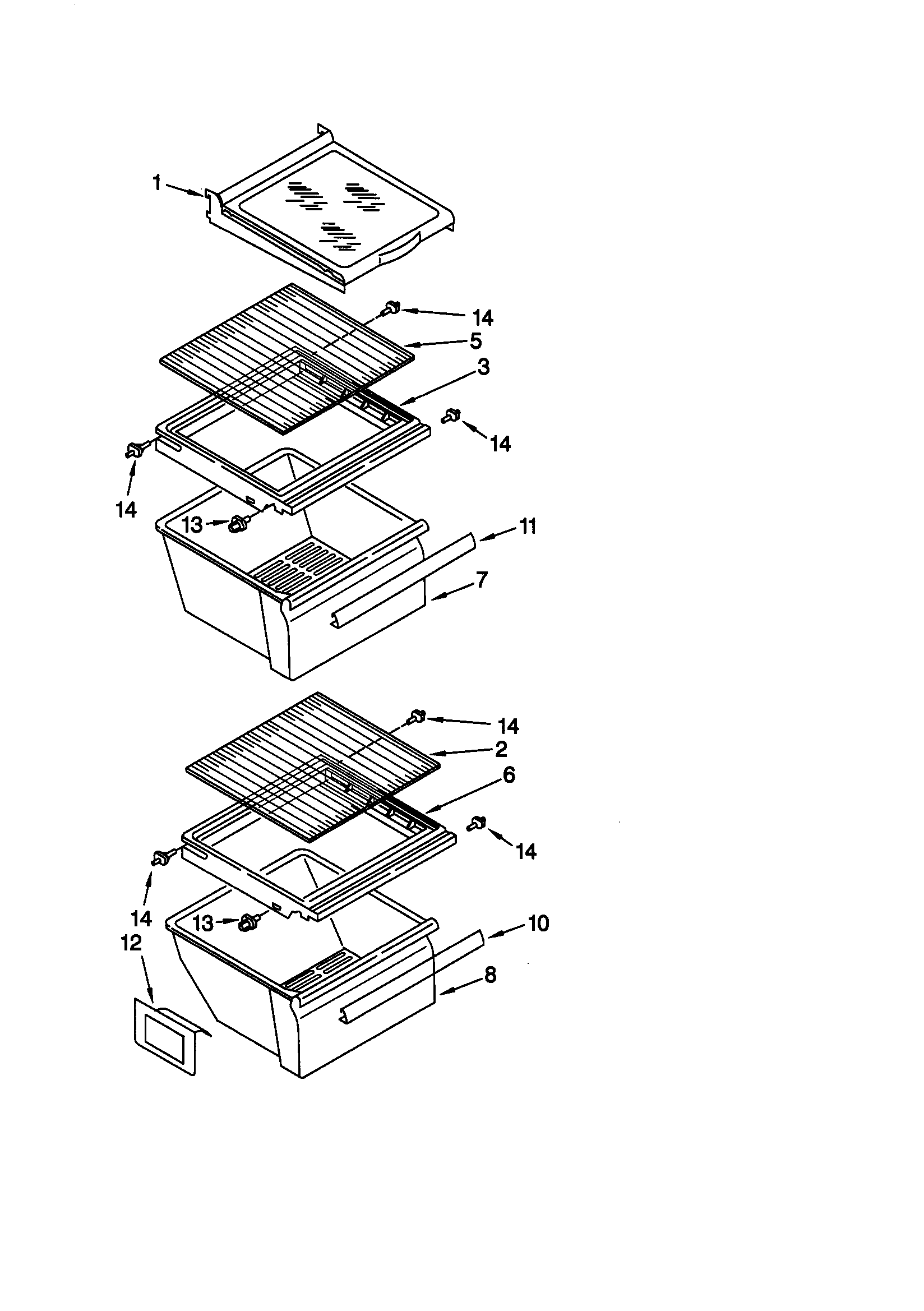 Kenmore 10659237990 refrigerator shelf diagram