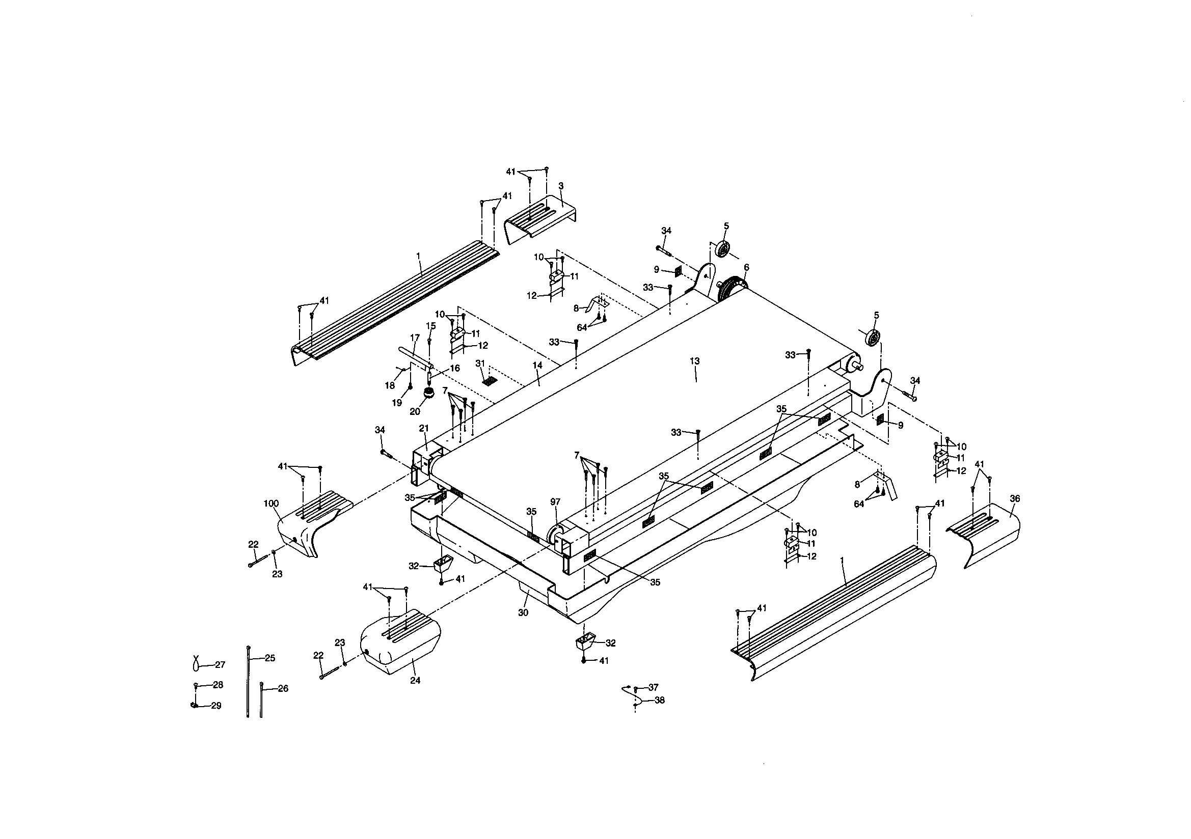 Reebok RBTL13981 walking board diagram