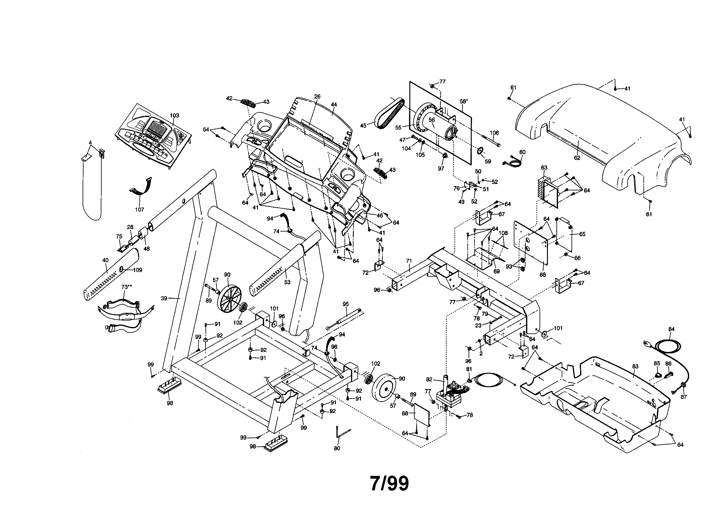Reebok RBTL11982 console and front end diagram