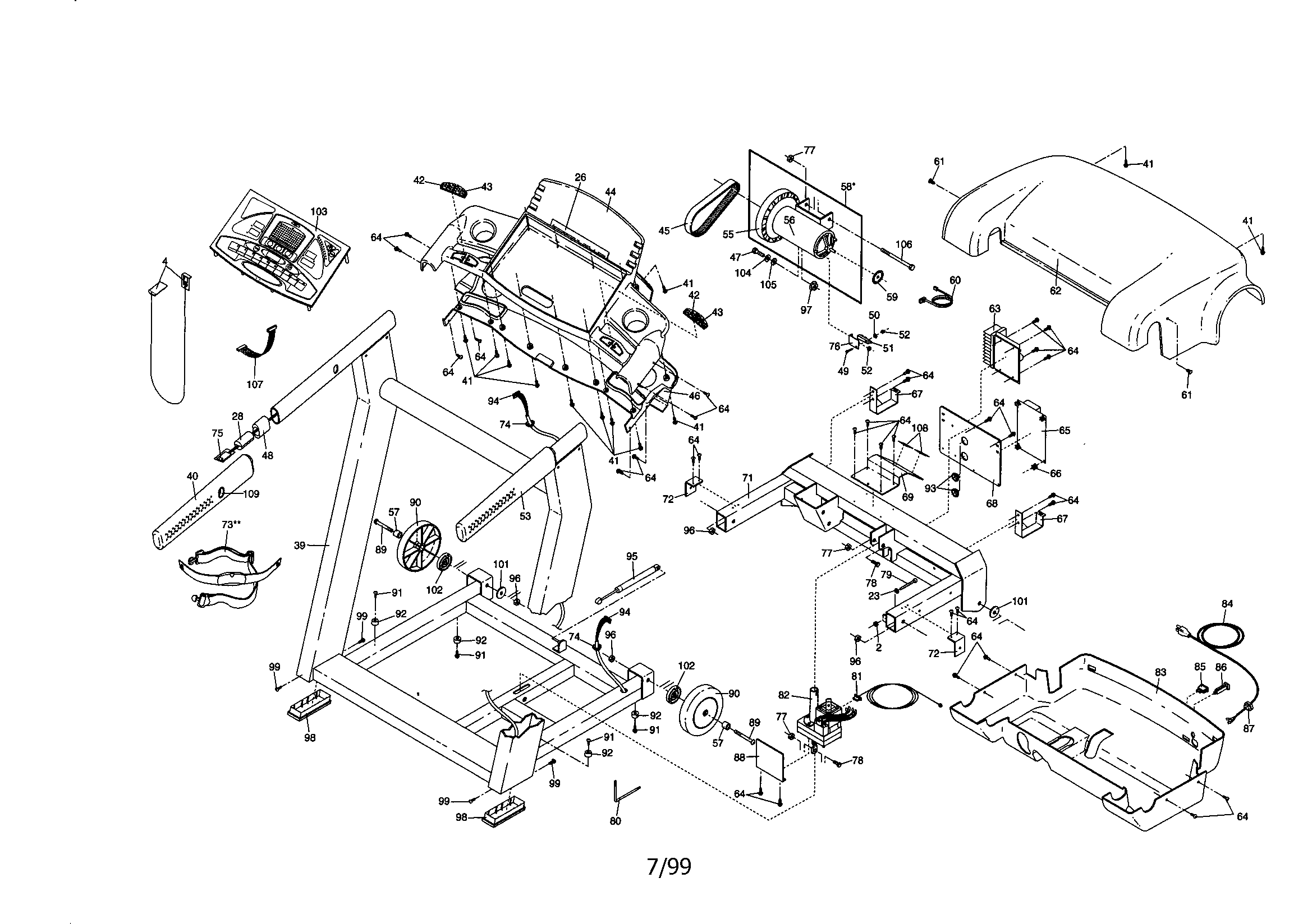 Reebok RBTL11981 console and front end diagram