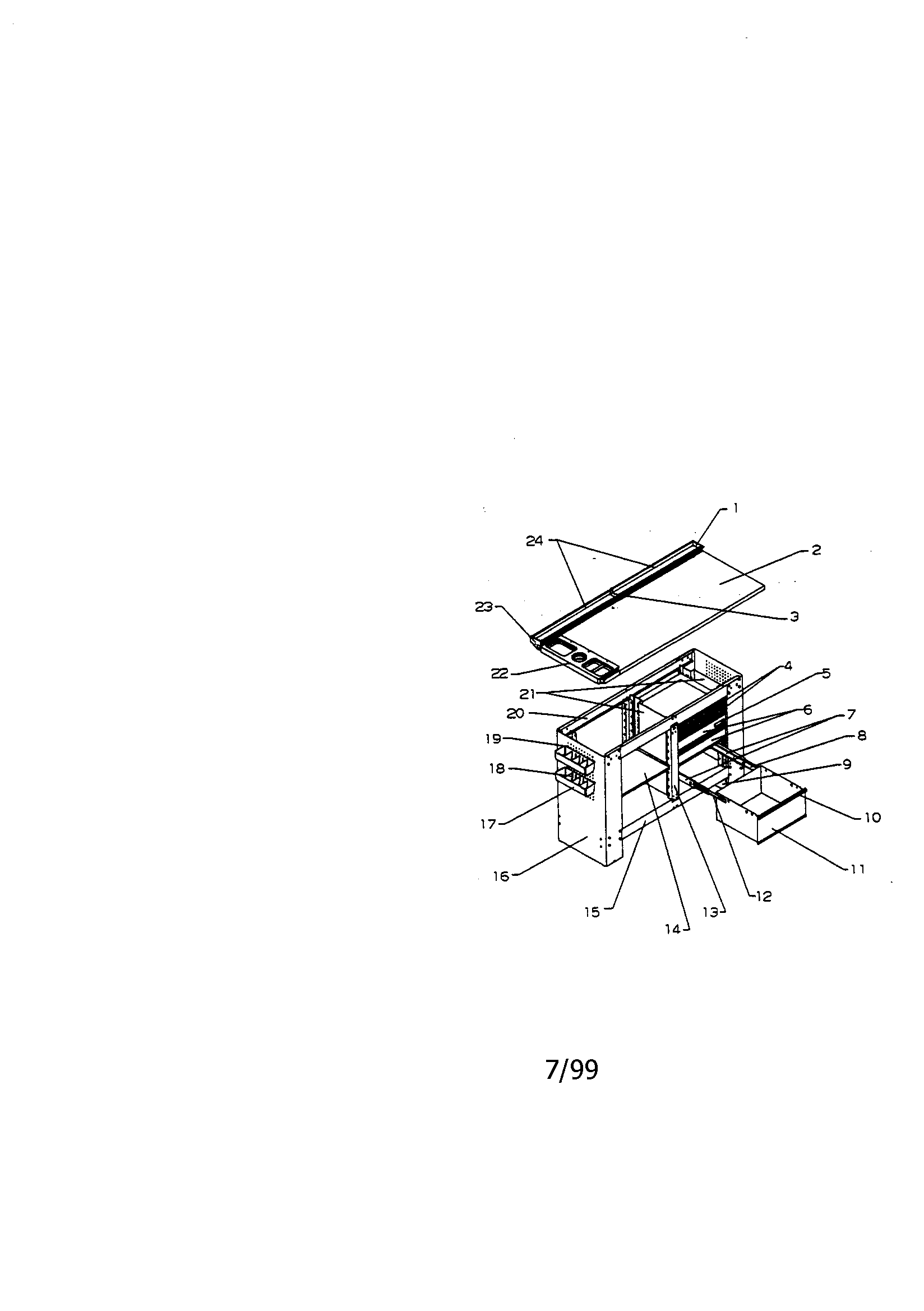 Craftsman 706659291 5 drawer workbench diagram