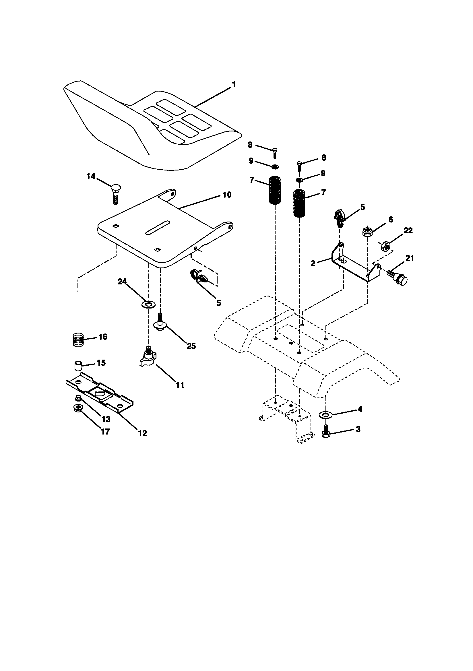 Craftsman 917270891 seat assembly diagram