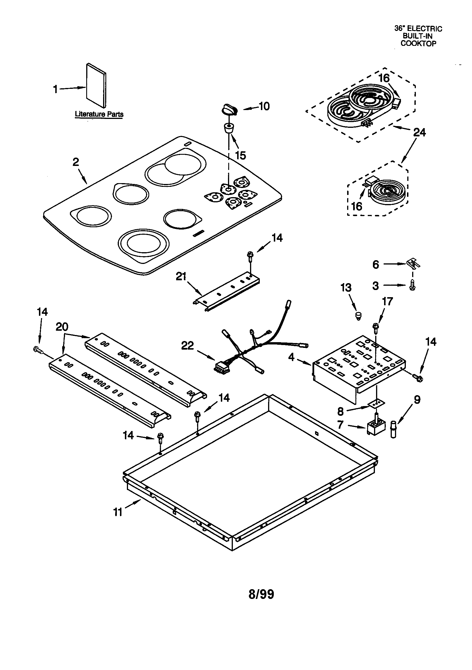 KitchenAid KECC562GBL0 cooktop diagram