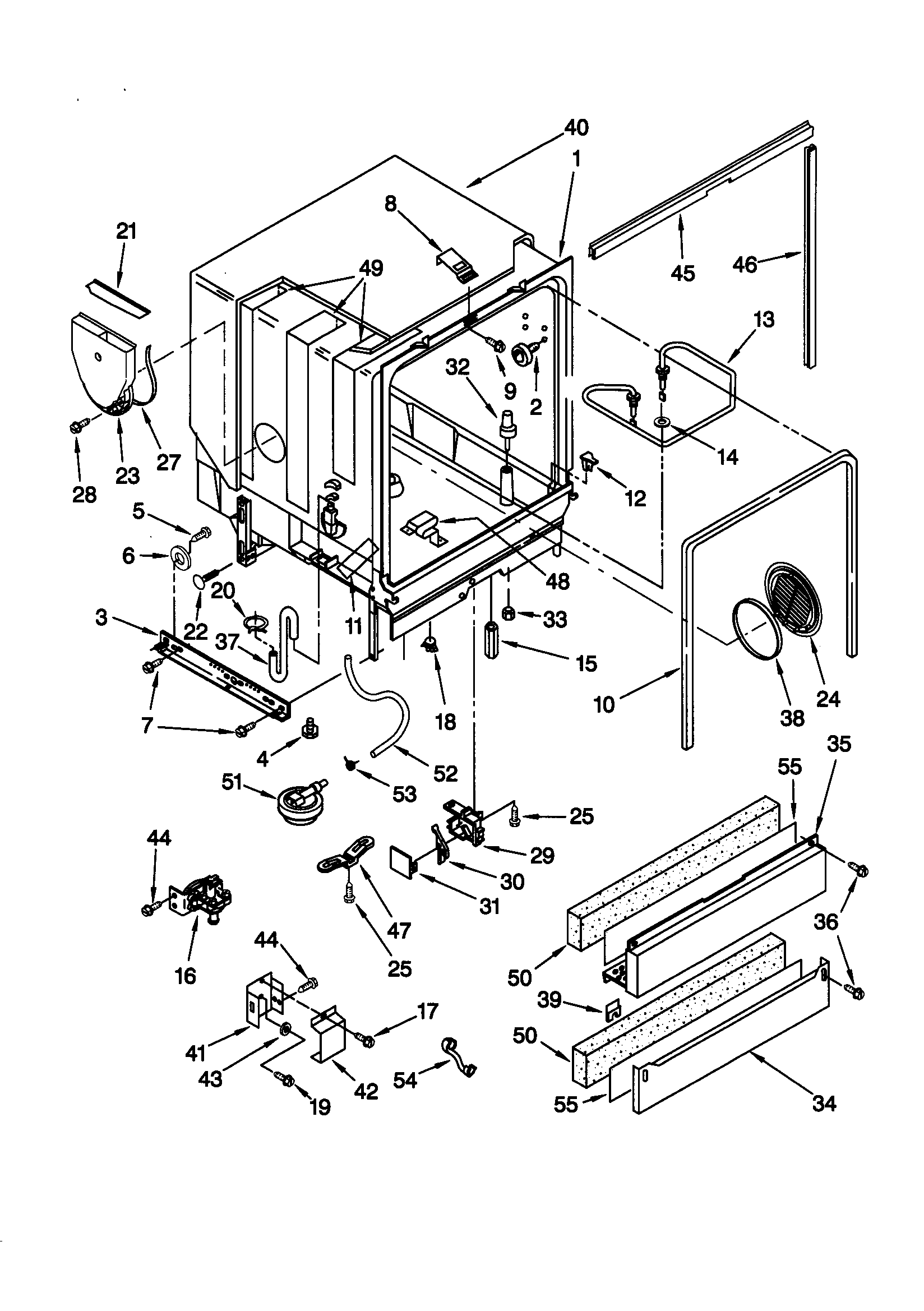 Kenmore 66515955793 tub assembly diagram