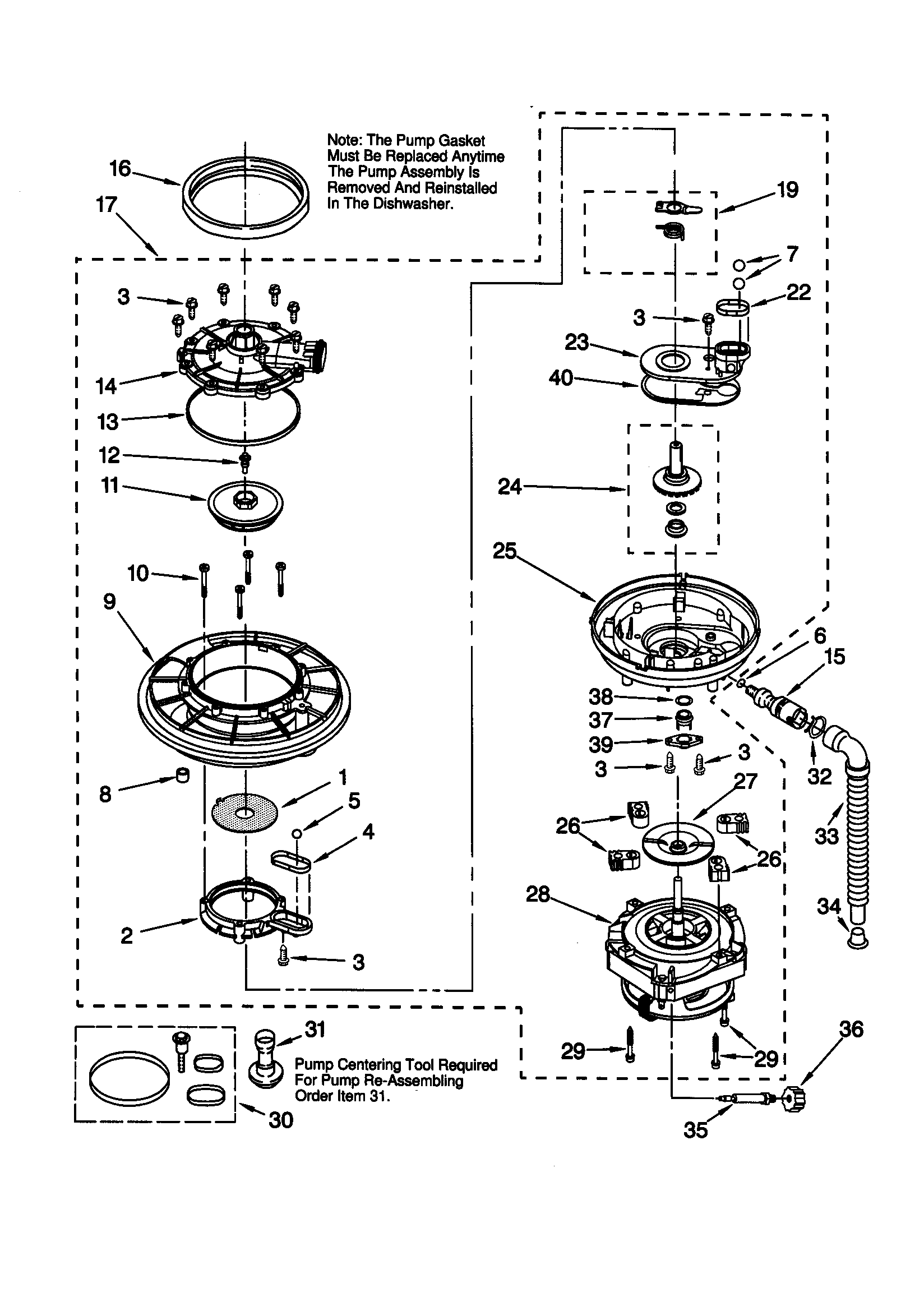 Kenmore 66515951792 pump and motor diagram